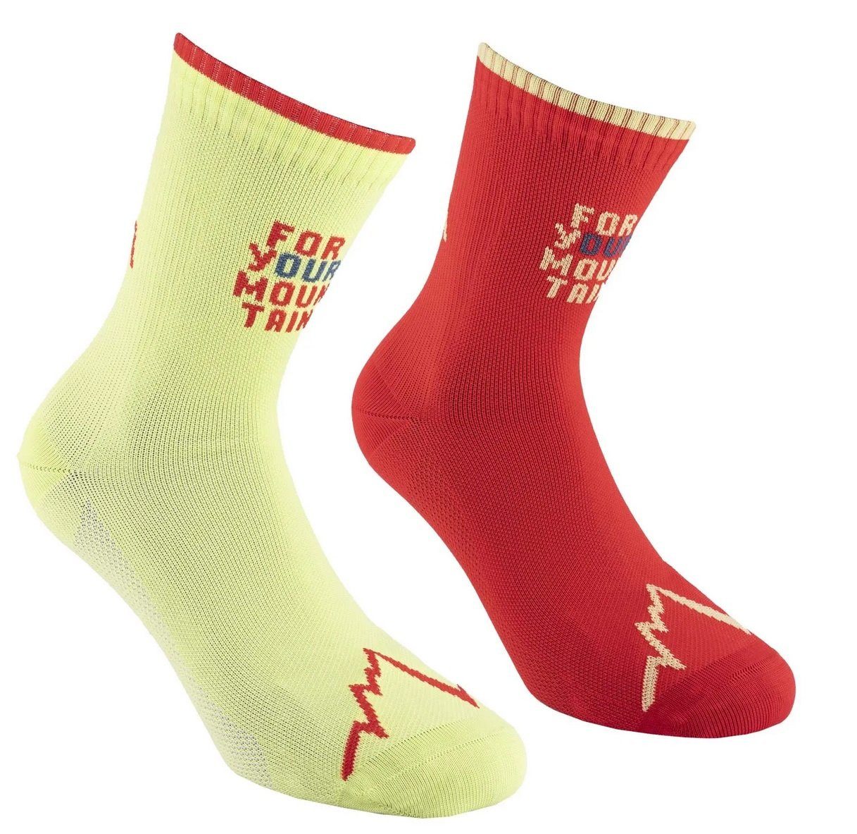 La Sportiva Wandersocken For Your Mountain (schnelltrocknend, maximale Polsterung) gelb/rot