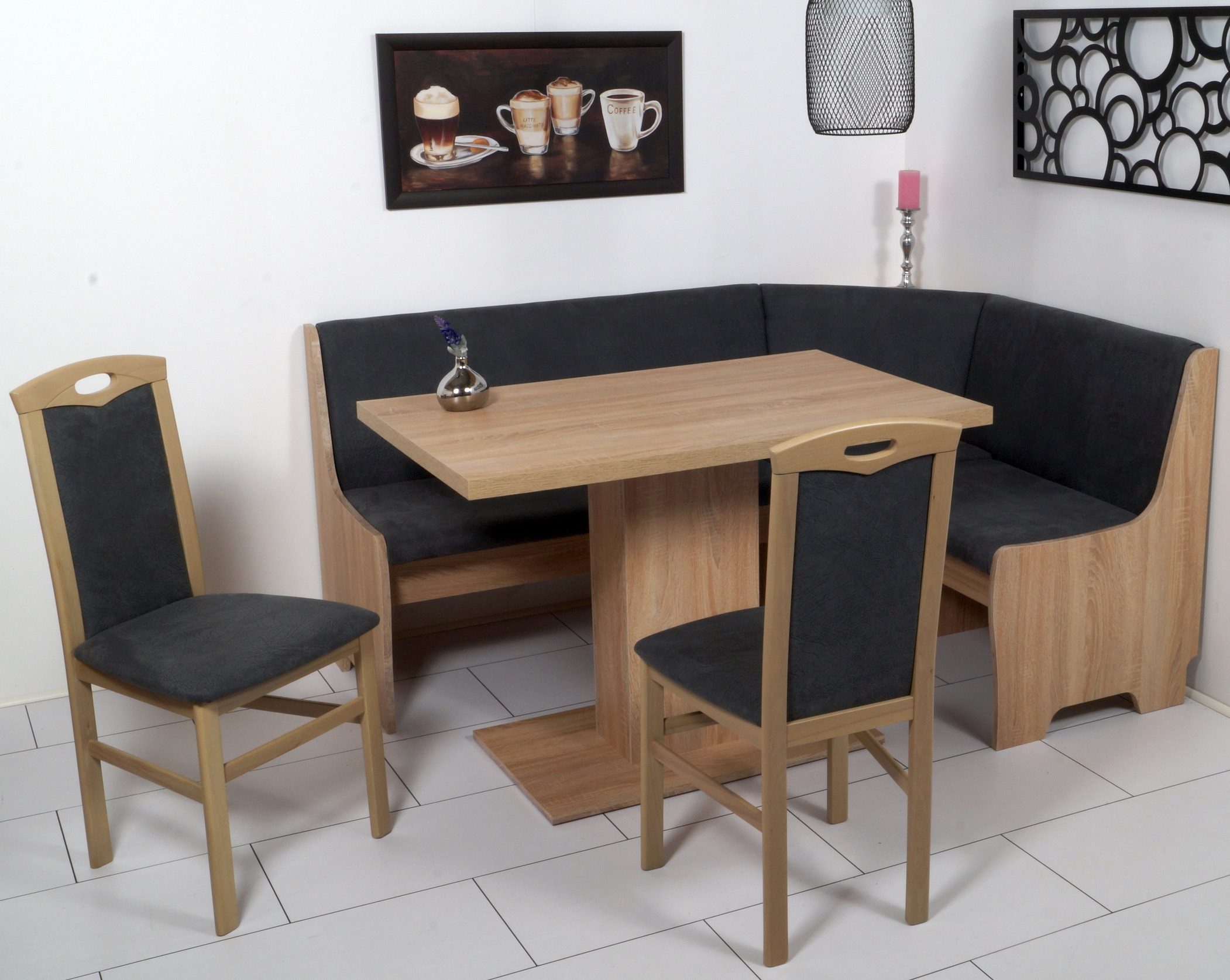 Stolebaenk Eckbankgruppe Bakersfield OLNISOTI, (Eckbankgruppe, 4-tlg., 1 x Eckbank, 1 x Tisch, 2 x Stuhl), bequeme Polsterung, unempfindliche Polsterung