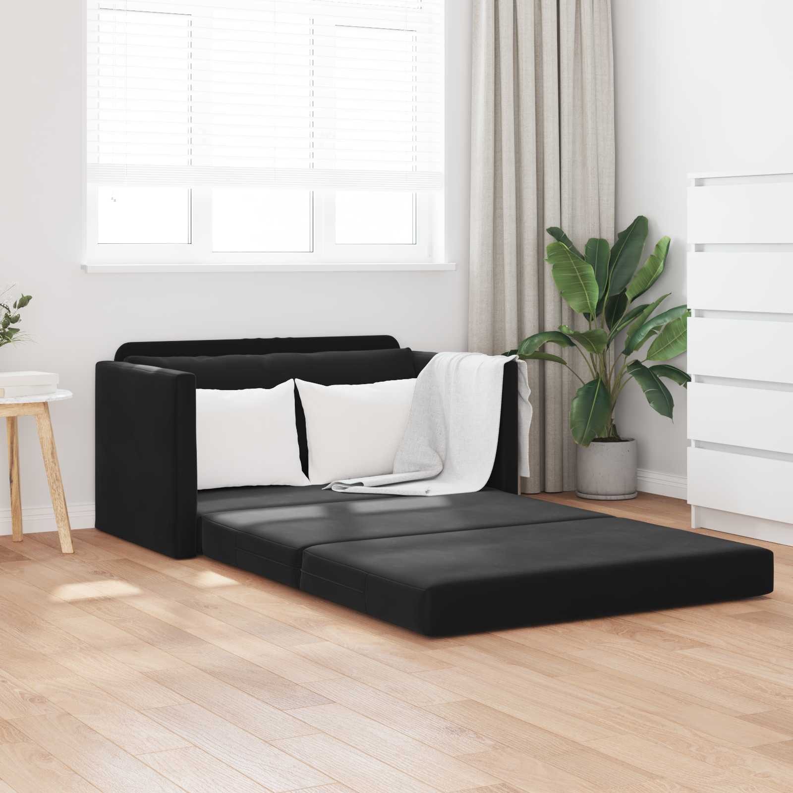 vidaXL Sofa Schlafsofa Schwarz 124 x 71 x 78 cm Samt, 1 Teile