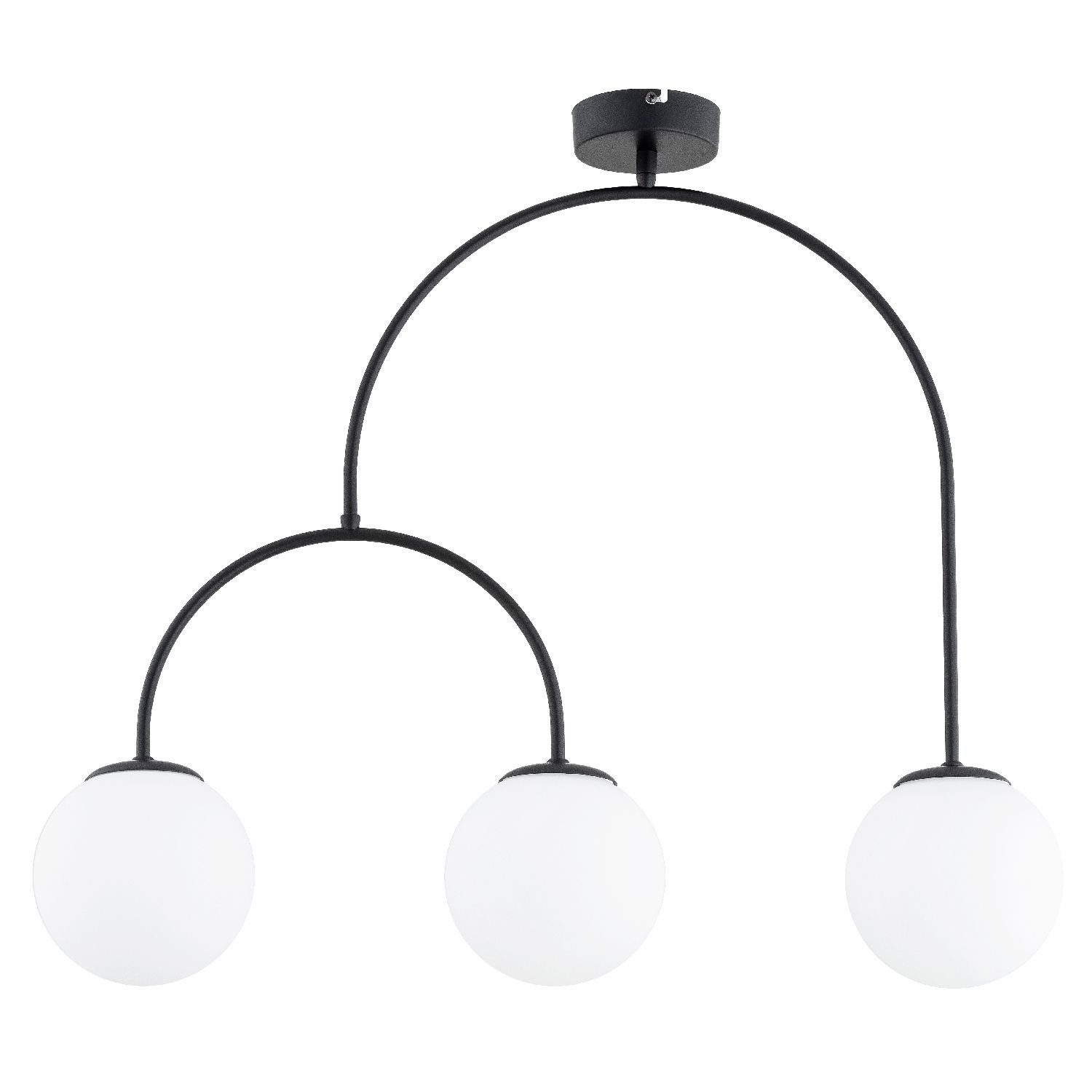 Licht-Erlebnisse Deckenleuchte ELIDO, ohne Leuchtmittel, Metall Glas E14 Schwarz Weiß 3-flammig Kugel Schirm Modern