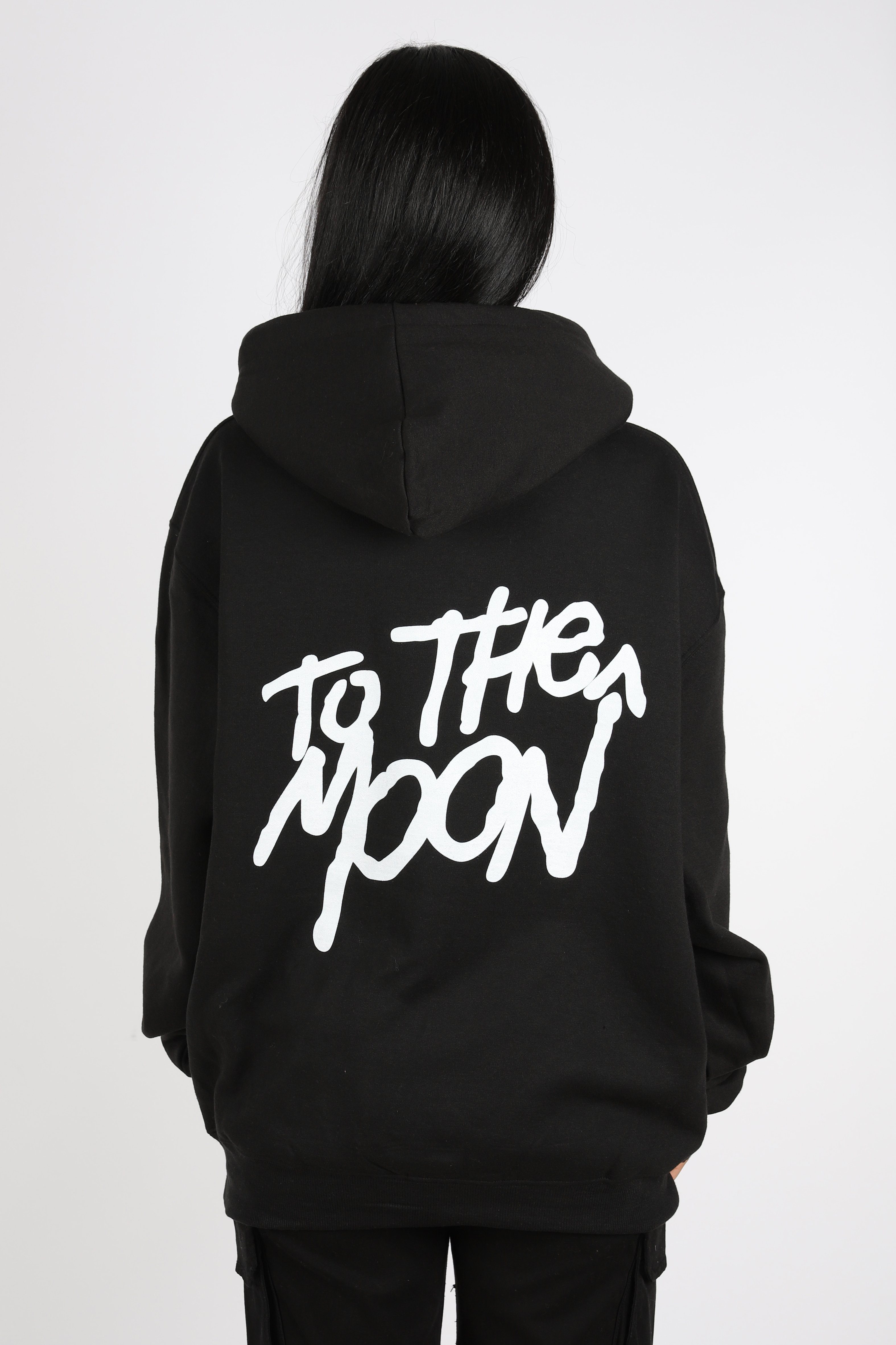 Worldclassca Hoodie Worldclassca Oversized Hoodie Print TO THE MOON Kapuzenpullover Washed