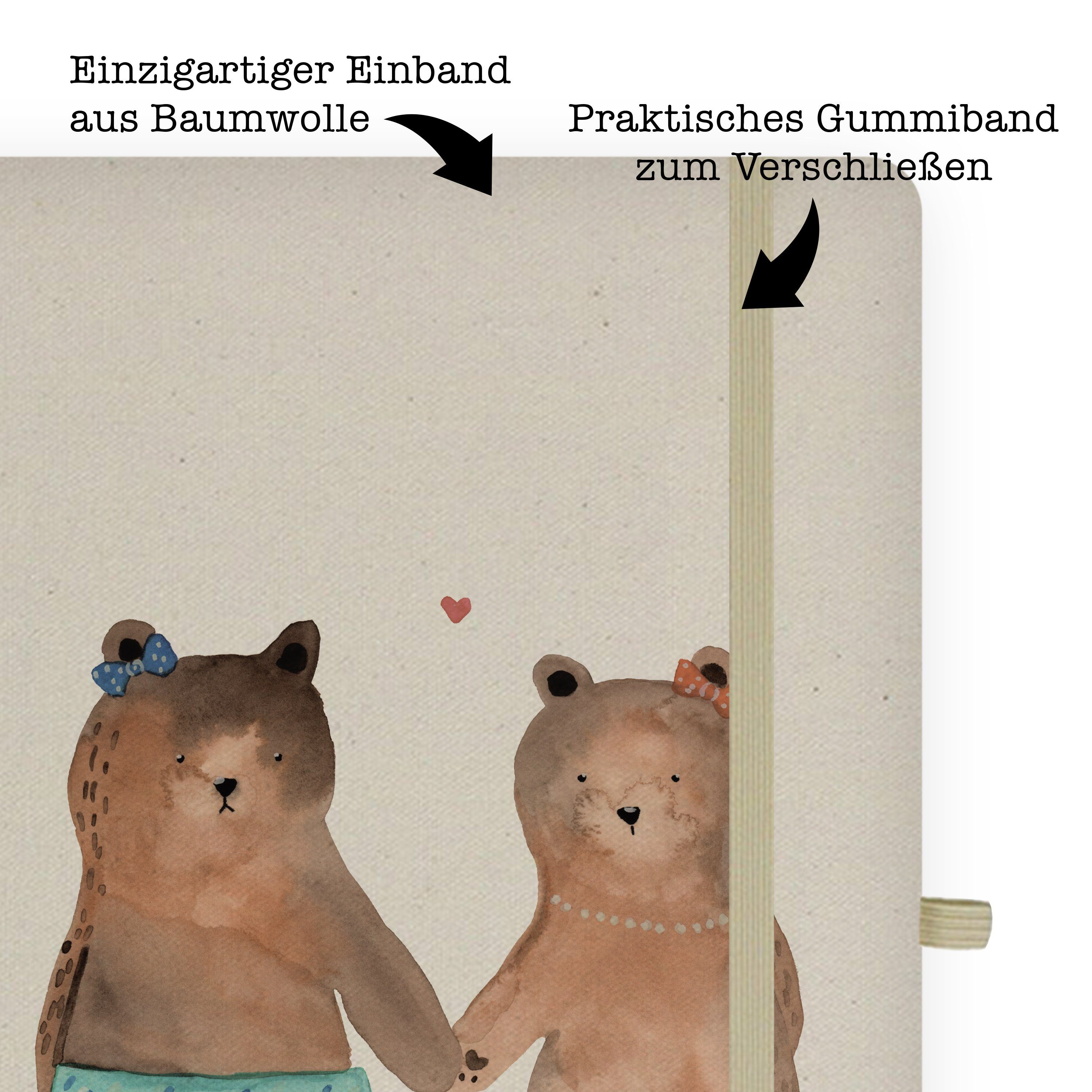 Mrs. Freundin - Mr. Panda - Transparent Notizbuch Bär & Mrs. Teddy, Schreibheft, Teddybär, Mr. Panda Geschenk, &