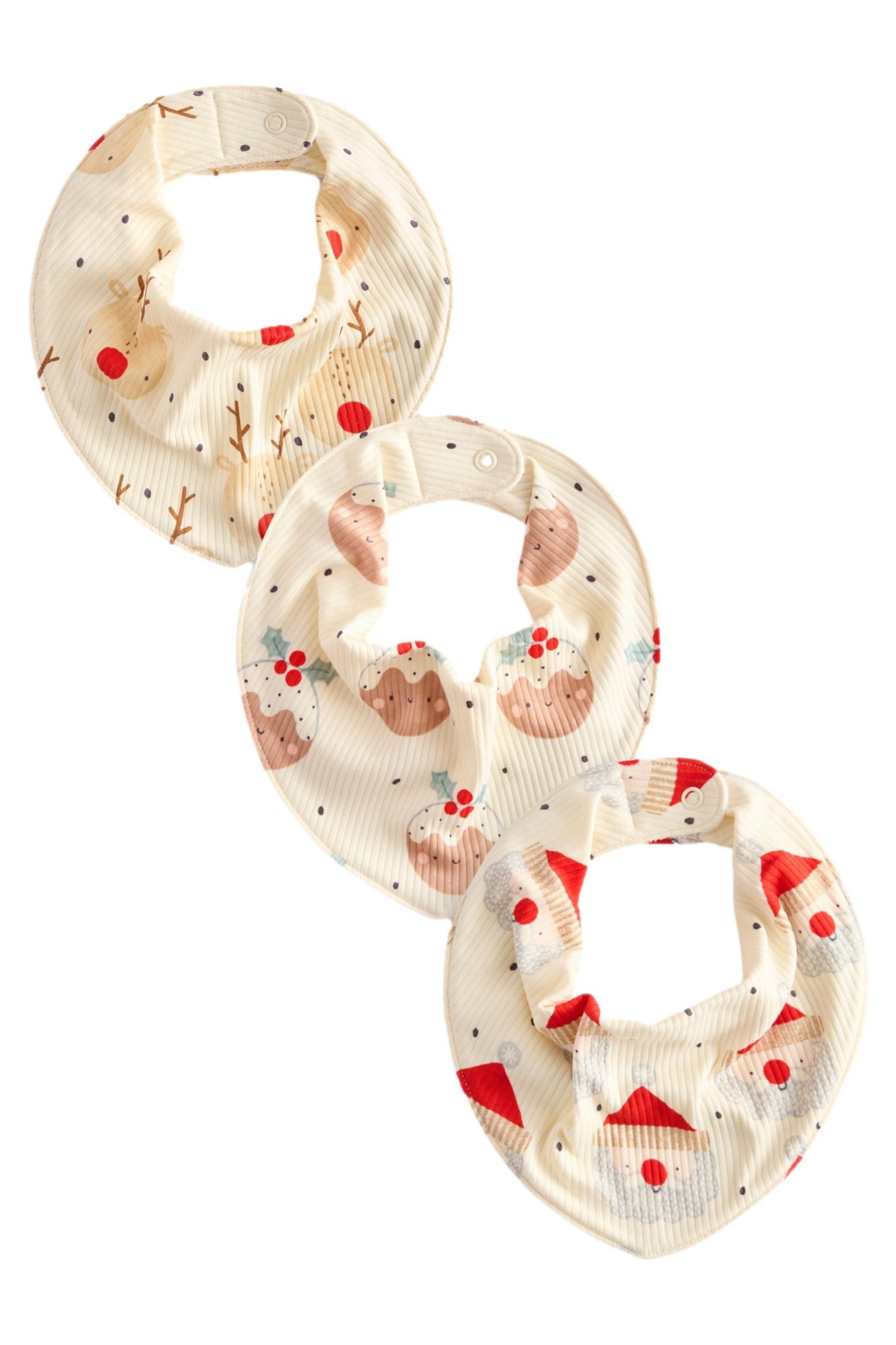 Next Слюнявчики Weihnachtliche Baby-Lätzchen, 3er-Pack, (3-St)