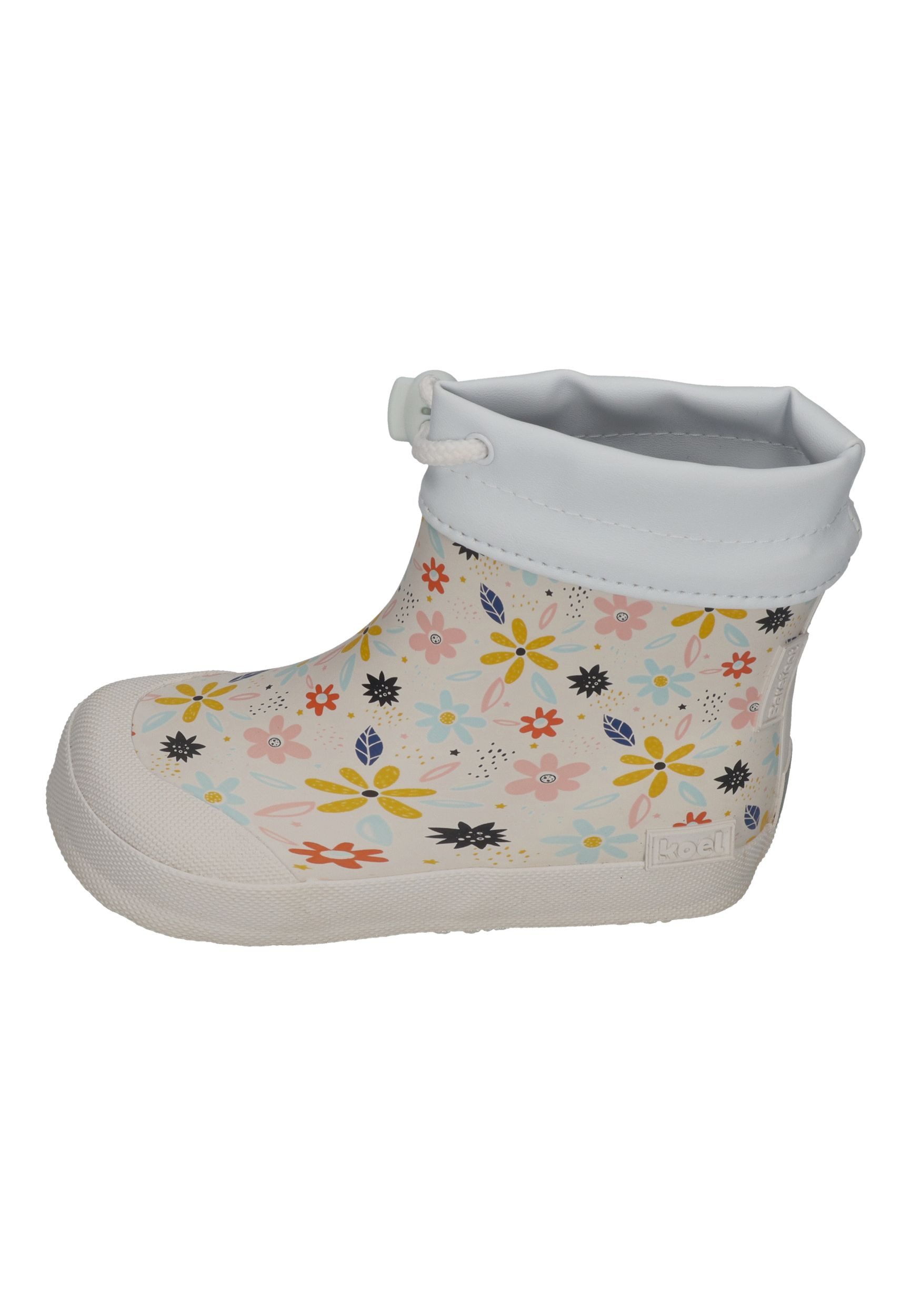 KOEL WIBI SOLID Gummistiefel für Kleinkinder Barfußschuh Flowers White