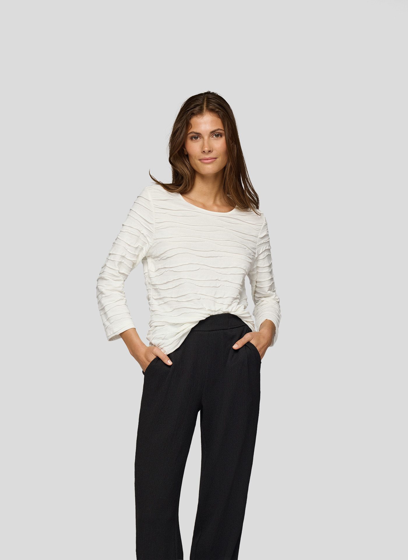 Rabe 3/4-Arm-Shirt mit Struktur Muster günstig online kaufen