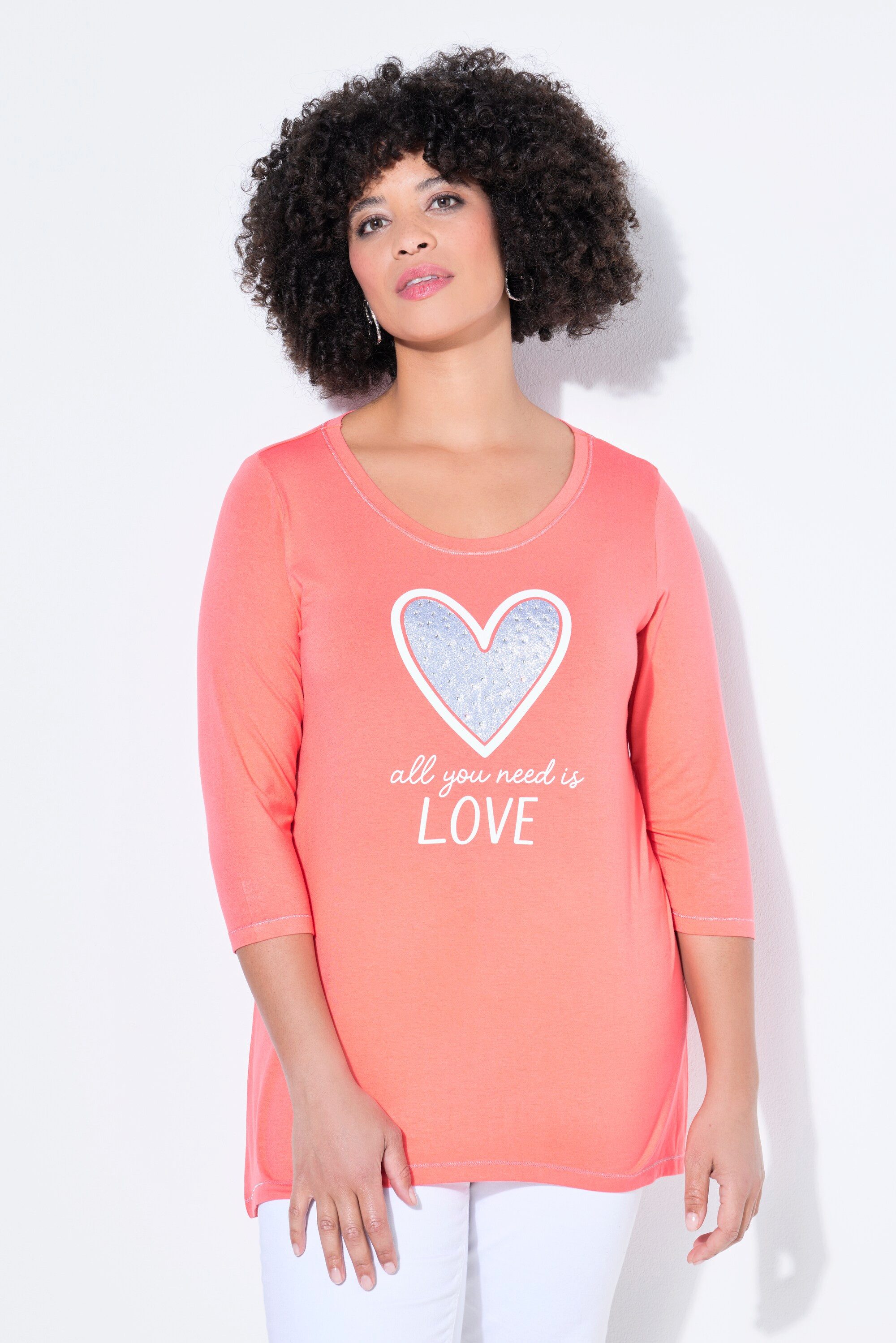 Angel of Style T-Shirt T-Shirt A-Linie Glitzersteinchen auf dem Herz