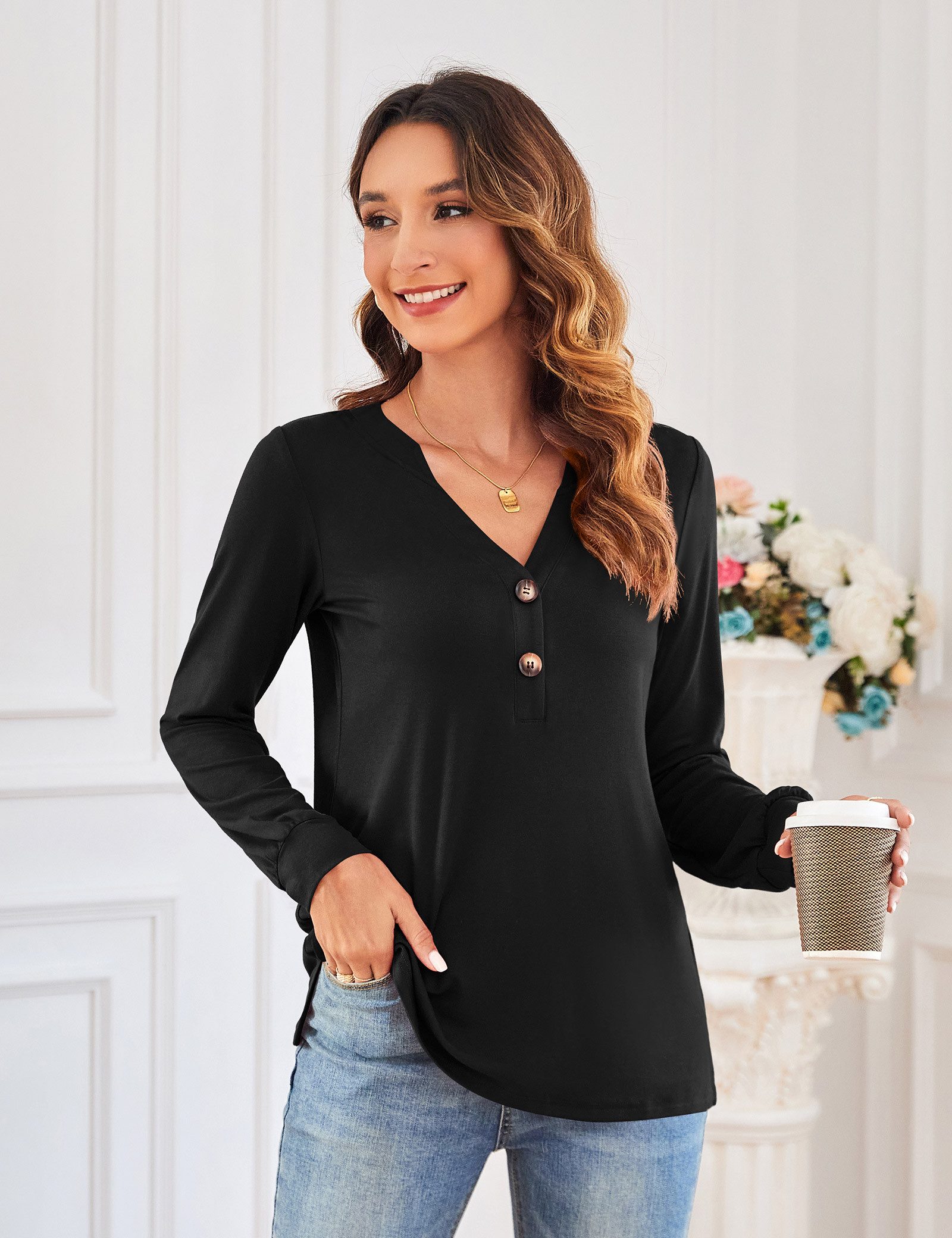 Beluring Langarmshirt Damen Oberteil Elegantes Langarmhemd günstig online kaufen