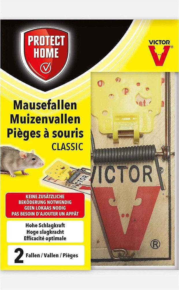 Protect Home Schlagfalle Protect Home Mausefallen Classic Holz Klassische Schlagfalle 2 Stück
