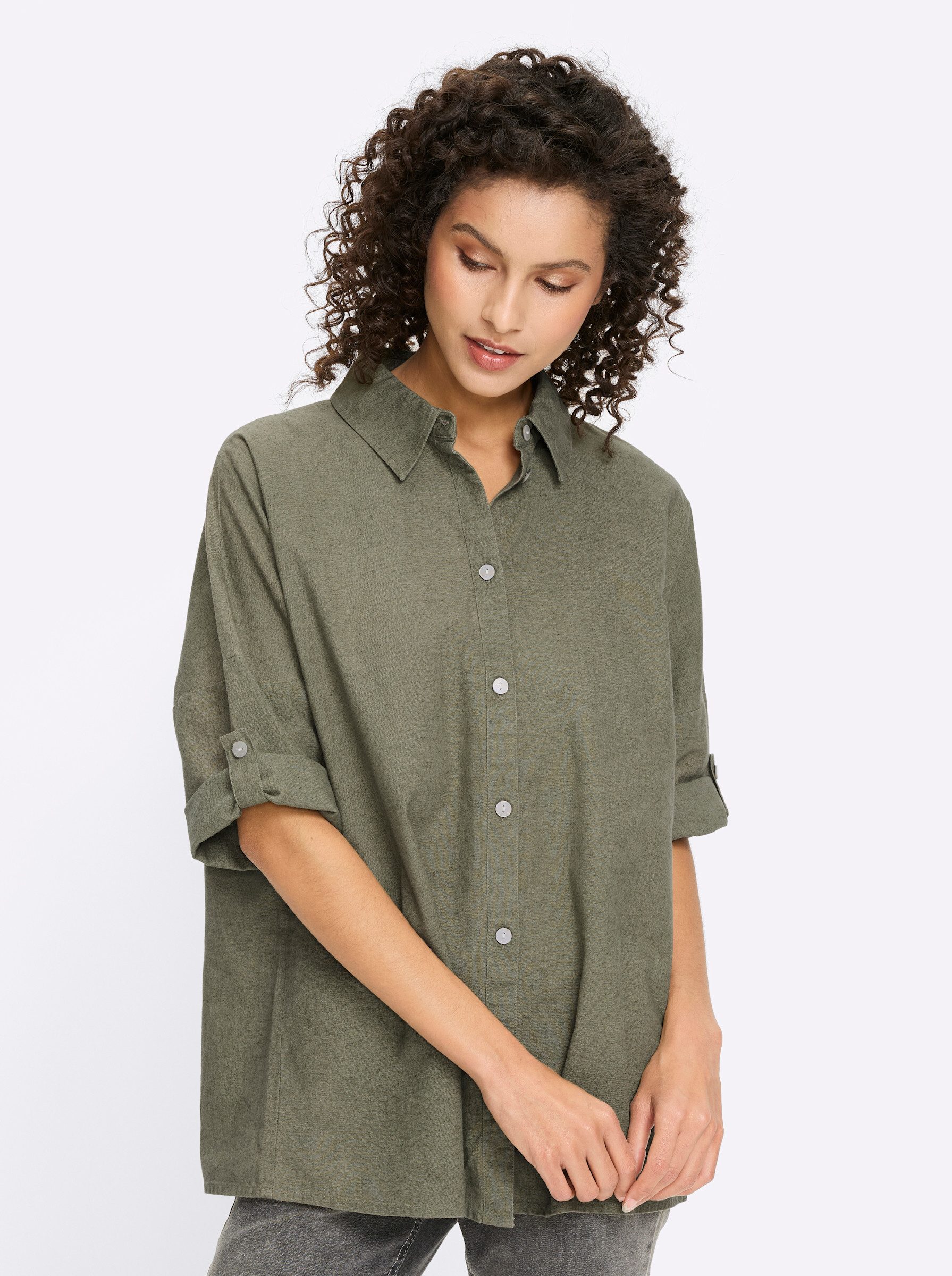 Klassische Bluse Hemdbluse Langarm