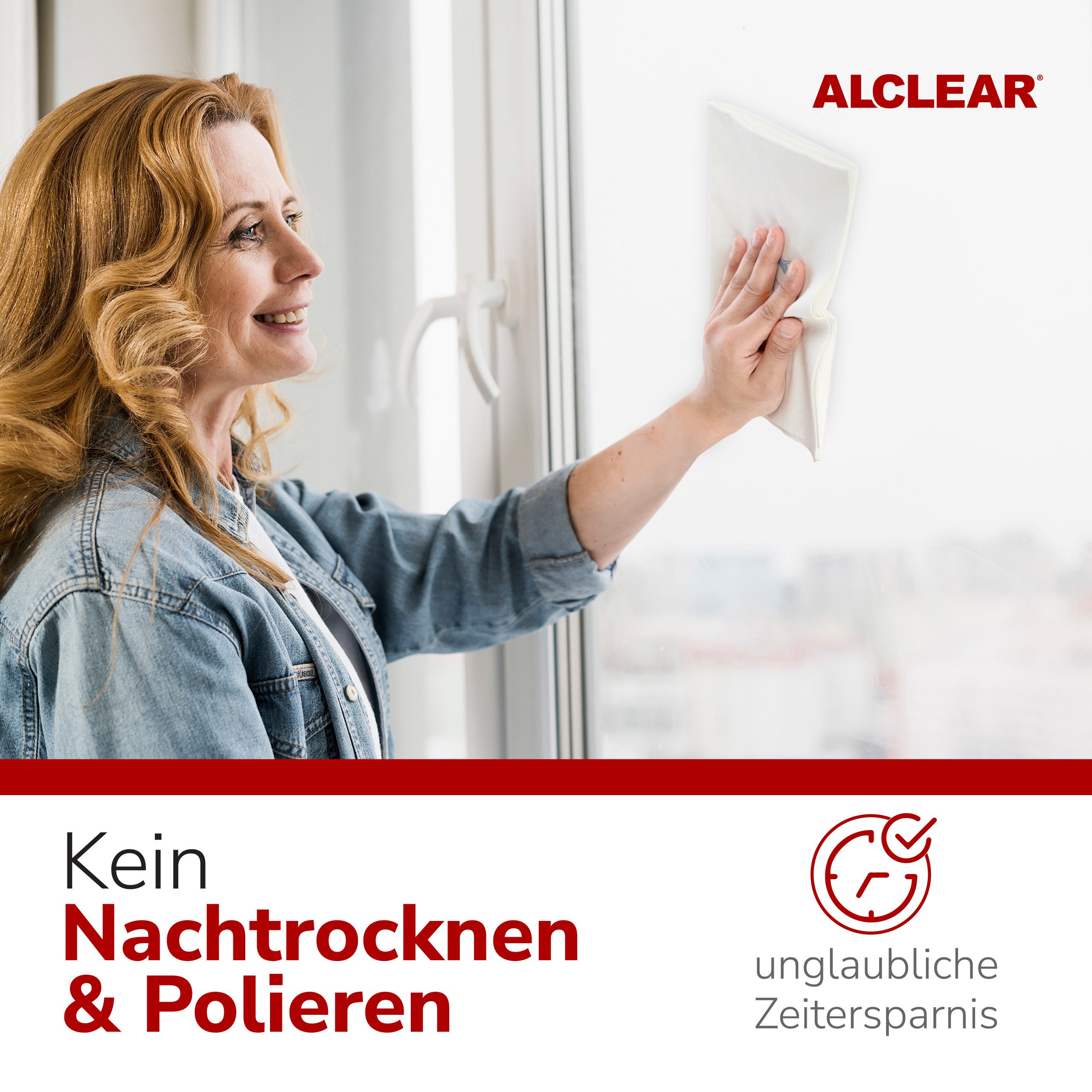 ALCLEAR 950002_5 Ultra-Microfaser Fenstertuch streifenfrei 60x45 cm Mikrofasertuch (70% Polyester, 30% Polyamid, 45x60 cm)