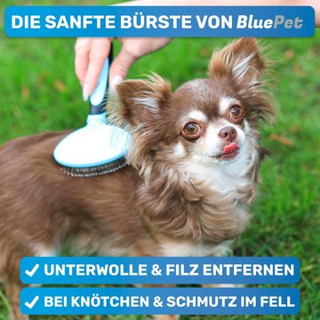 BluePet Zupfbürste "ZupfZeug Mini" Kleintierbürste, Edelstahl, Kunststoffnoppen, sanfte Fellpflege für kleine Hunde, Katzen, Kaninchen