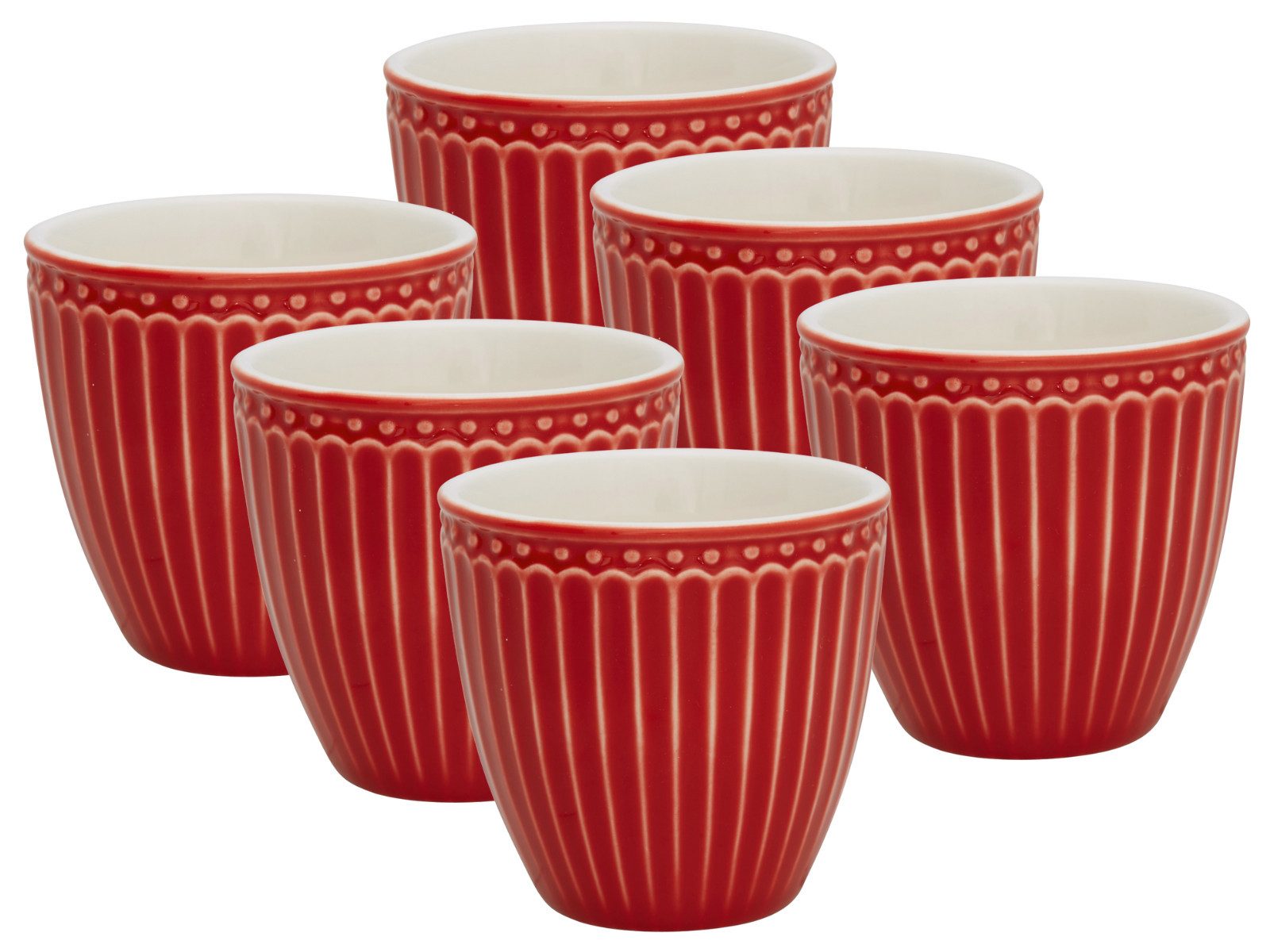 Greengate Кофейный сервиз Alice Mini Latte Cup red 0,1 l Set6, Steinzeug