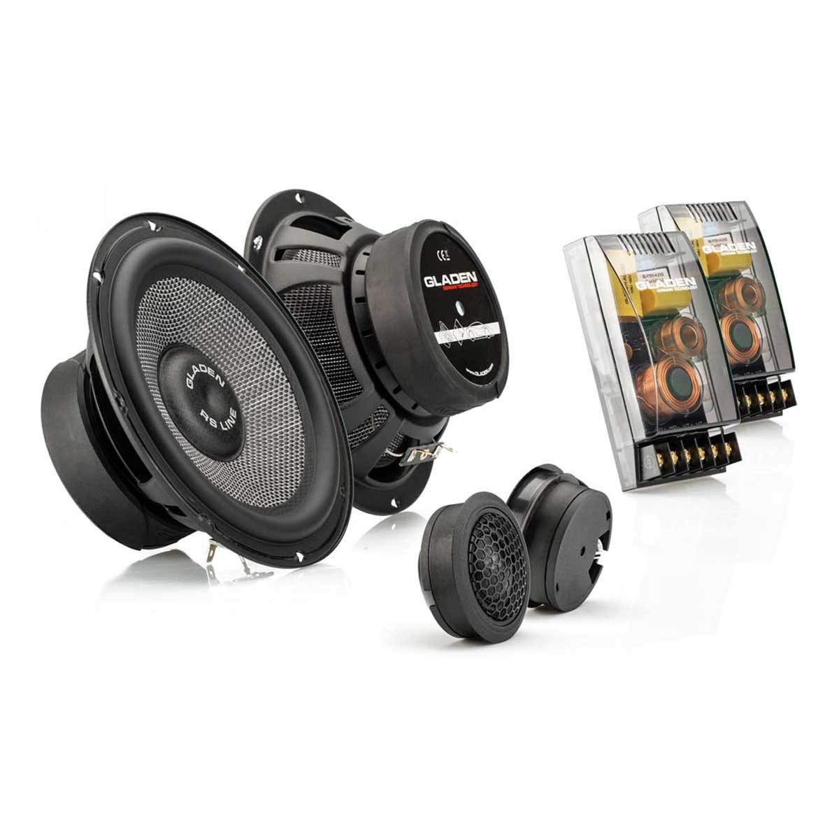 Gladen RS-165 G2, 165mm 2-Wege Lautsprecher-Kompontentensystem Auto-Lautsprecher (100 W, Gladen Audio RS 165 Generation G2, 16,5cm Kompo Lautsprecher System)