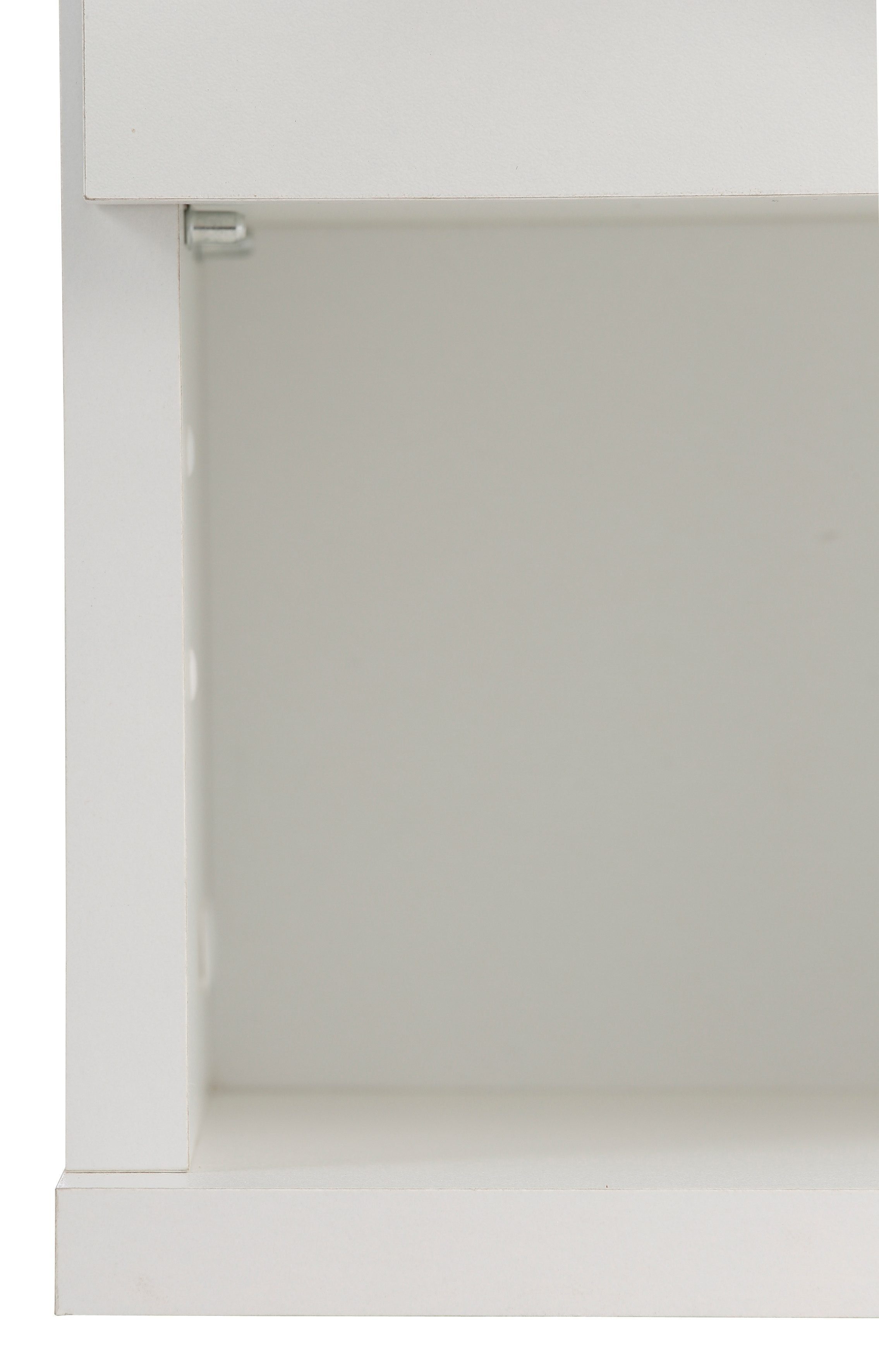 Höhe Emmi 70,5 cm, Metallgriff Türanschlag Weiß mit wechselbarem Hängeschrank Schildmeyer und