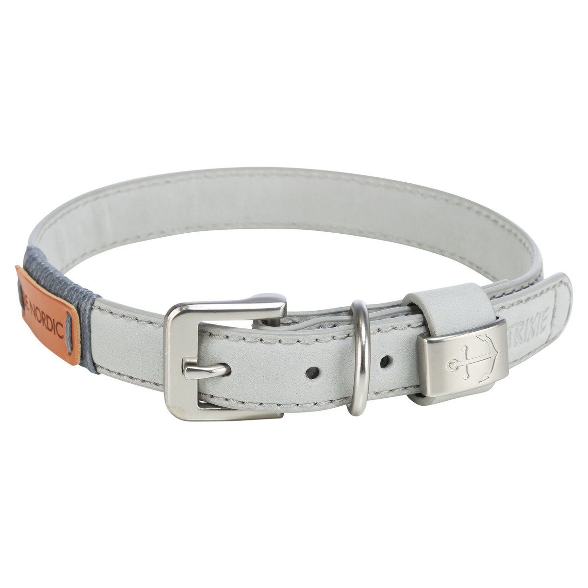 TRIXIE Hunde-Halsband BE NORDIC Leder-Halsband hellgrau