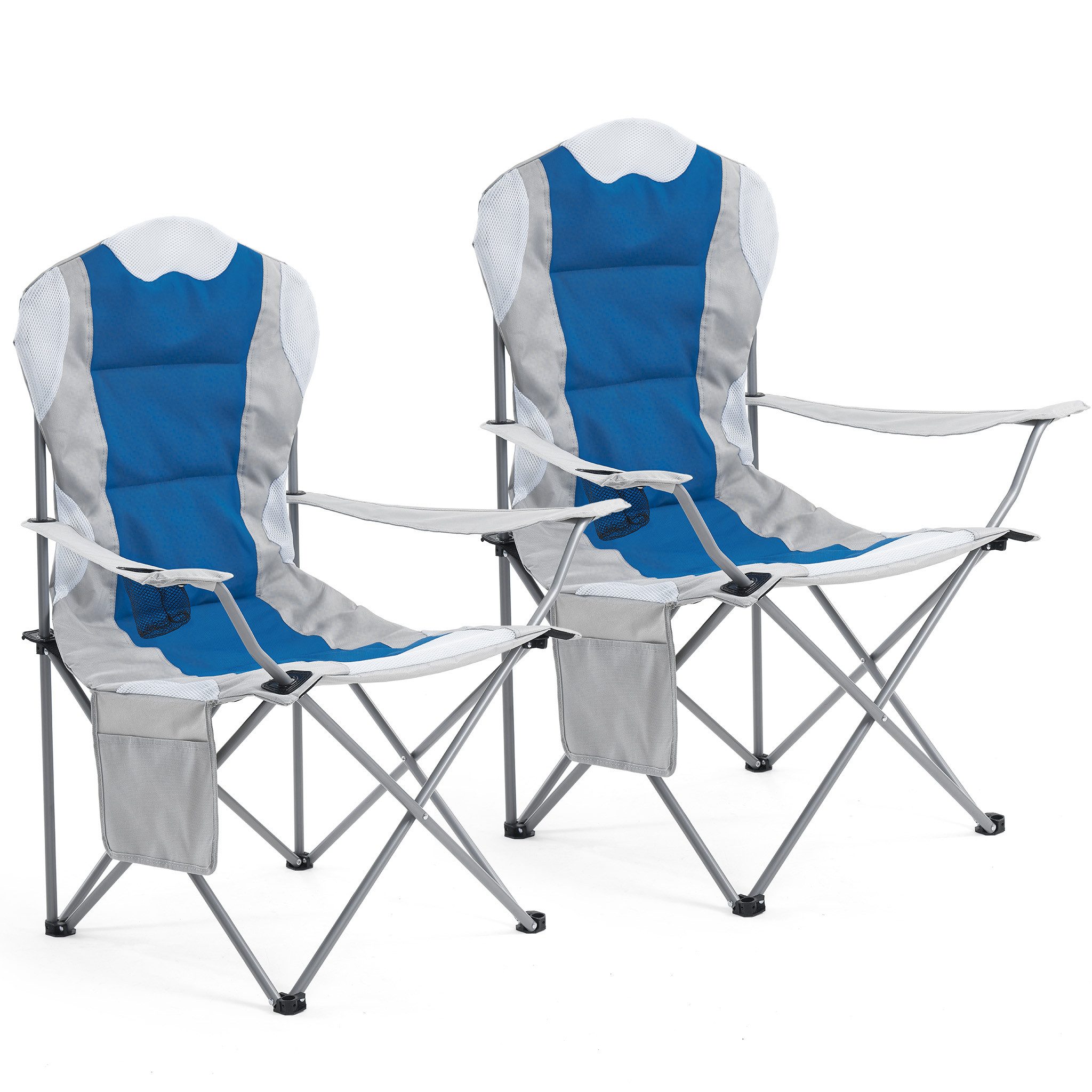 Mondeer Campingstuhl (2er Set) (2 St), Baumwollkissen tragbar