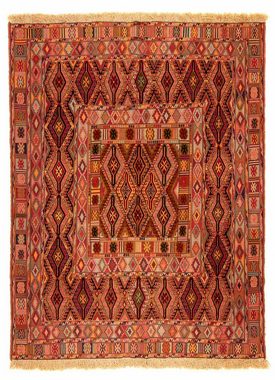 Wollteppich Kelim - Oriental - 175 x 147 cm - mehrfarbig, morgenland, rechteckig, Höhe: 4 mm, Wohnzimmer, Einzelstück