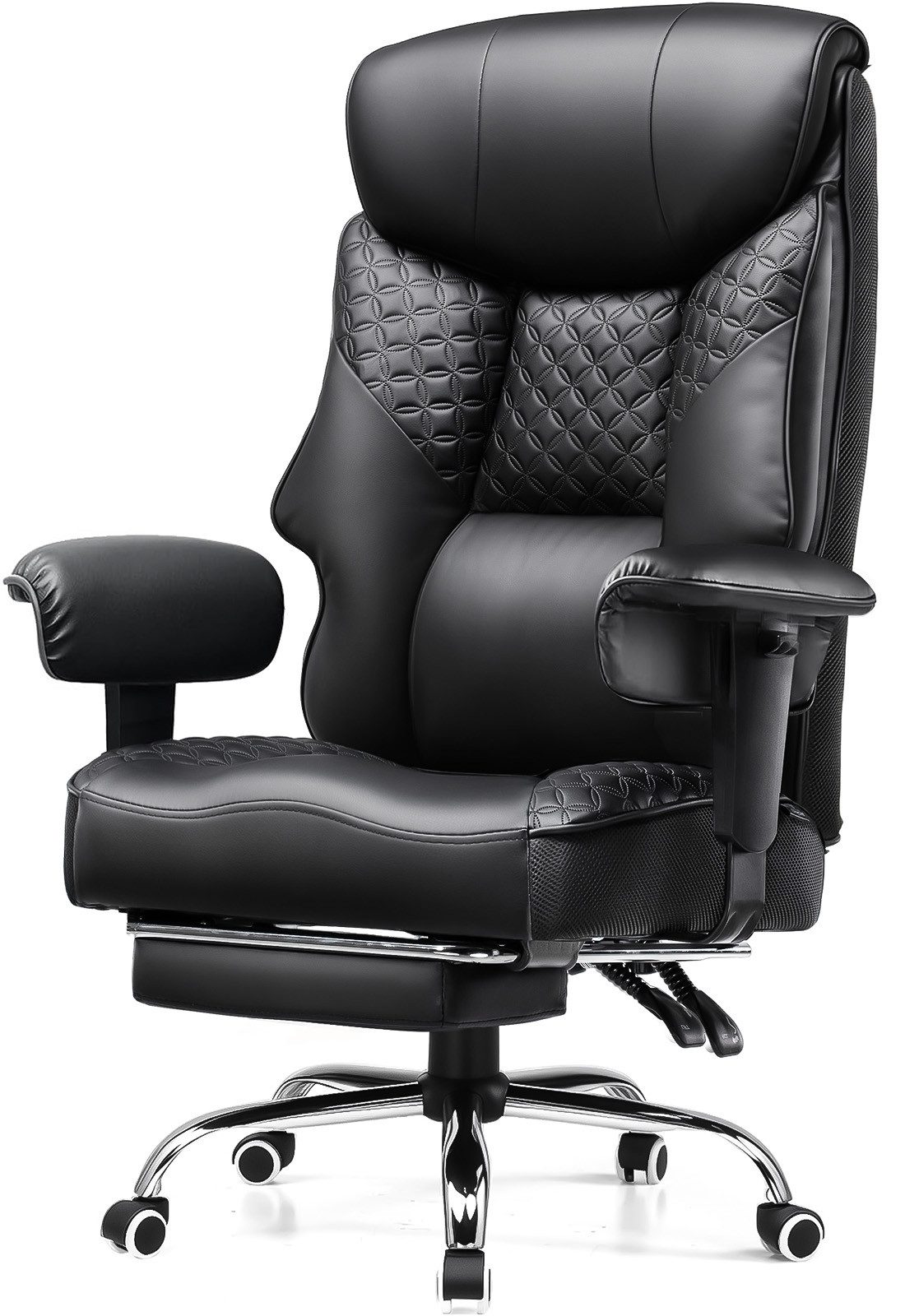 COMHOMA Bürostuhl Gaming Stuhl für Große und Schwere Personen bis 180 kg, ergonomischer Bürostuhl 3D Sitzkissen, verstellbar mit Fußstütz