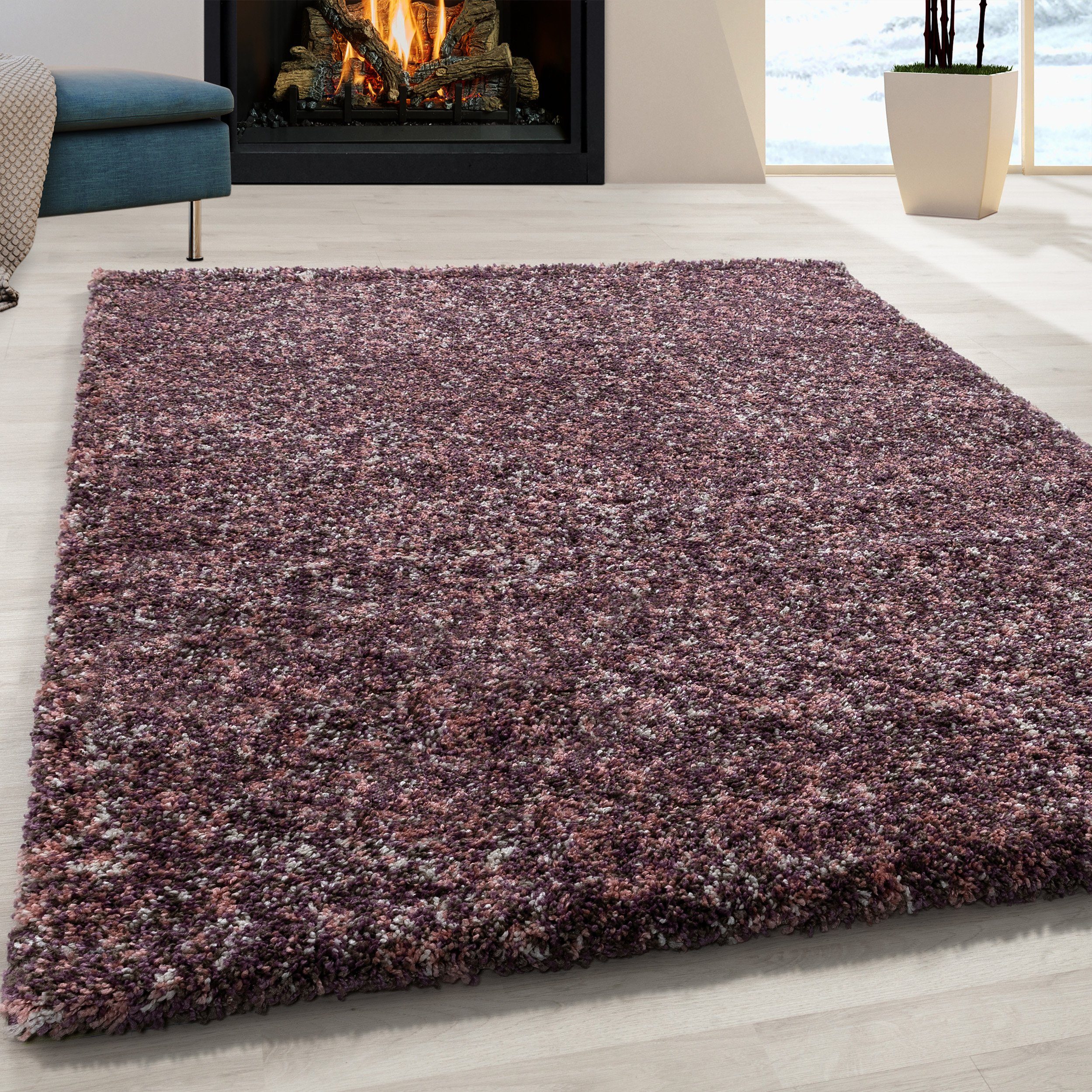 Teppich Meliert Design, Teppium, Läufer, Höhe: 30 mm, Teppich Wohnzimmer Pink