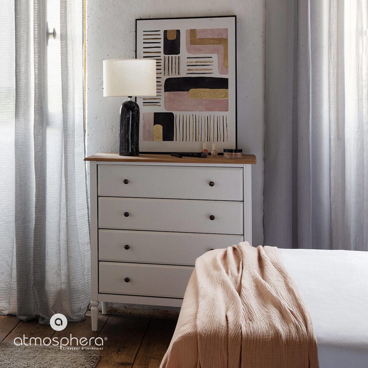 Atmosphera Créateur d'intérieur Stauraumschrank Kommode mit 5 Schubladen SOLEN, 80 x 40 x 80,5 cm