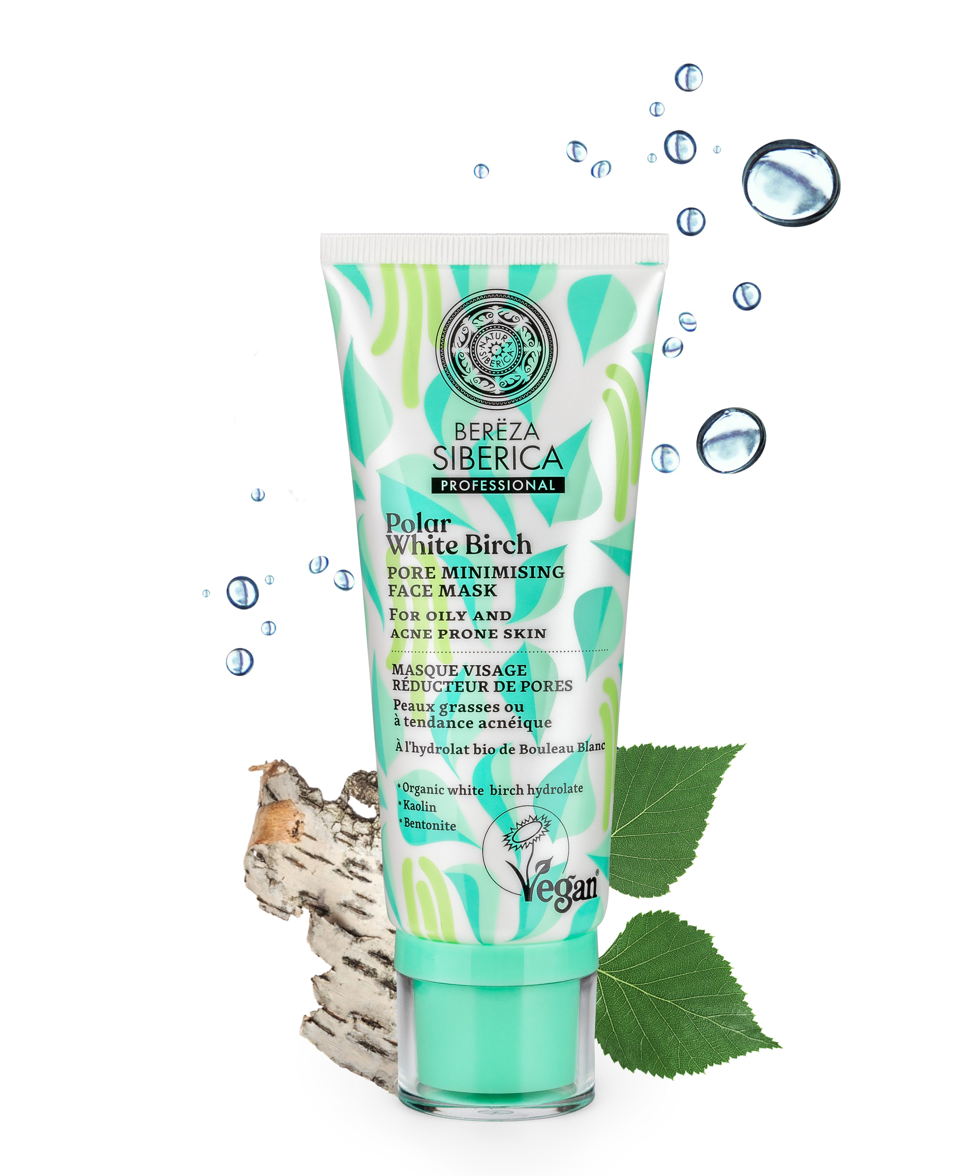 Natura Siberica Gesichtsmaske Polar White Birch. Pore minimising Face Mask, 100 ml