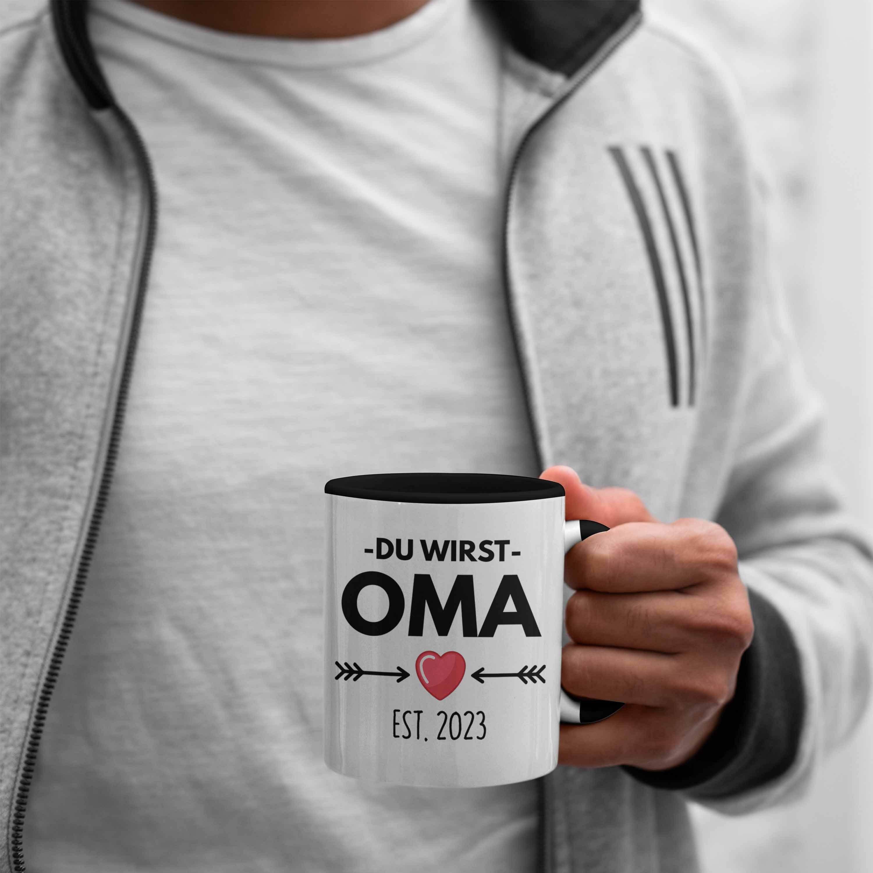 Geschenk Trendation - Schwarz Oma Wirst 2023 Du Oma Tasse Schwangerschaft Trendation