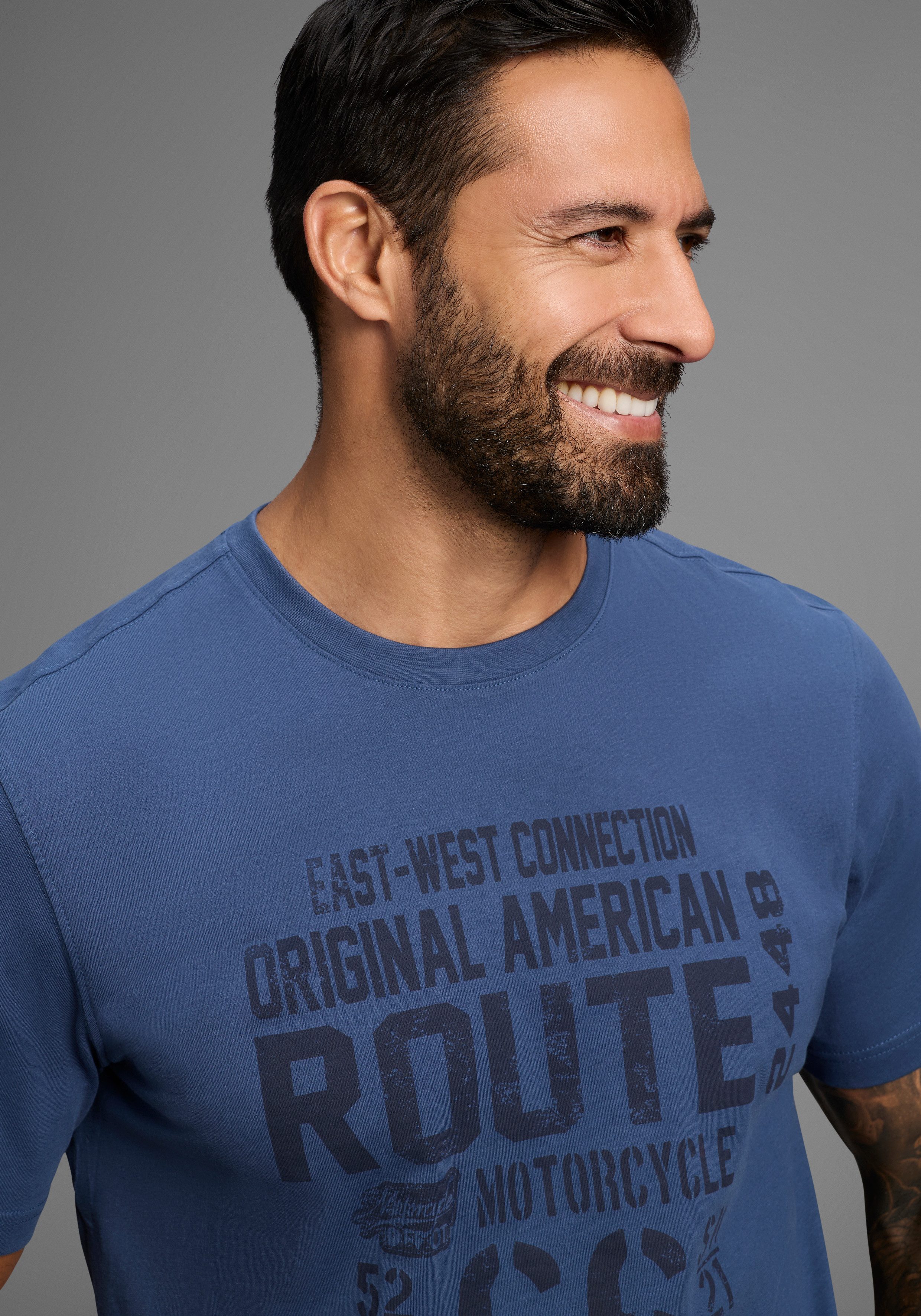 Man's World Rundhalsshirt kurzärmelig, lässige Passform, bedruckt, Rundhals günstig online kaufen