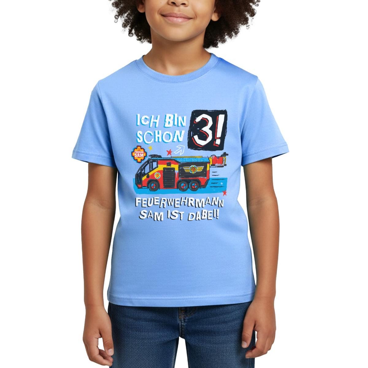 T-Shirt Feuerwehrmann Sam Geburtstagsdesign 3 Jahre Kinder T-Shirt