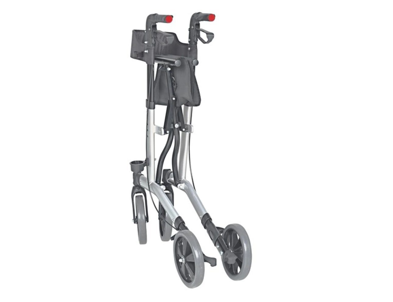 DocMed Rollator Leichtgewicht nur 6,7kg top Komfort und Stabilität, Faltbarer Alu Rollator, Ergonomische Schiebegriffe, Mit Stockhalter