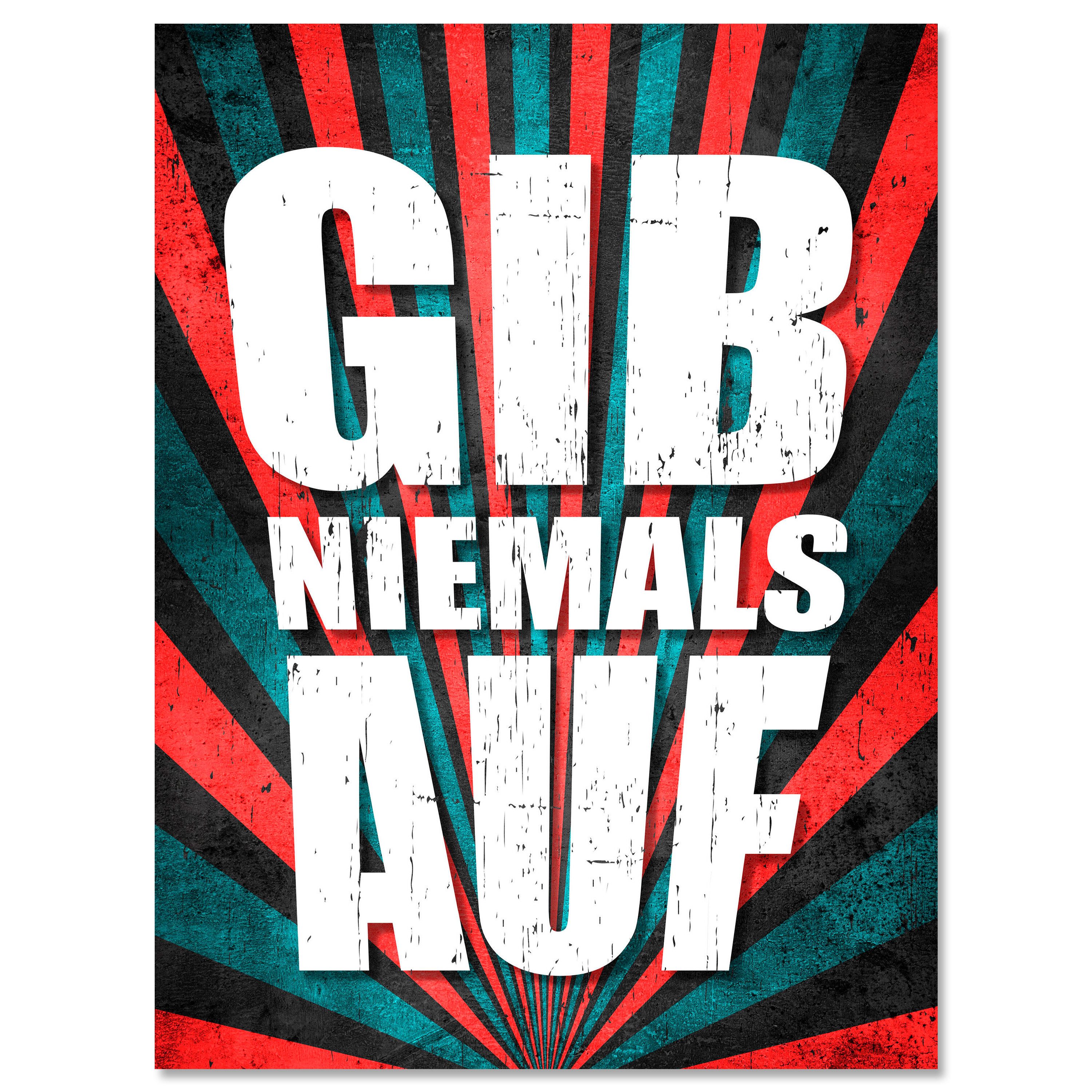 wandmotiv24 Leinwandbild Motivation, Hochformat, Gib niemals auf