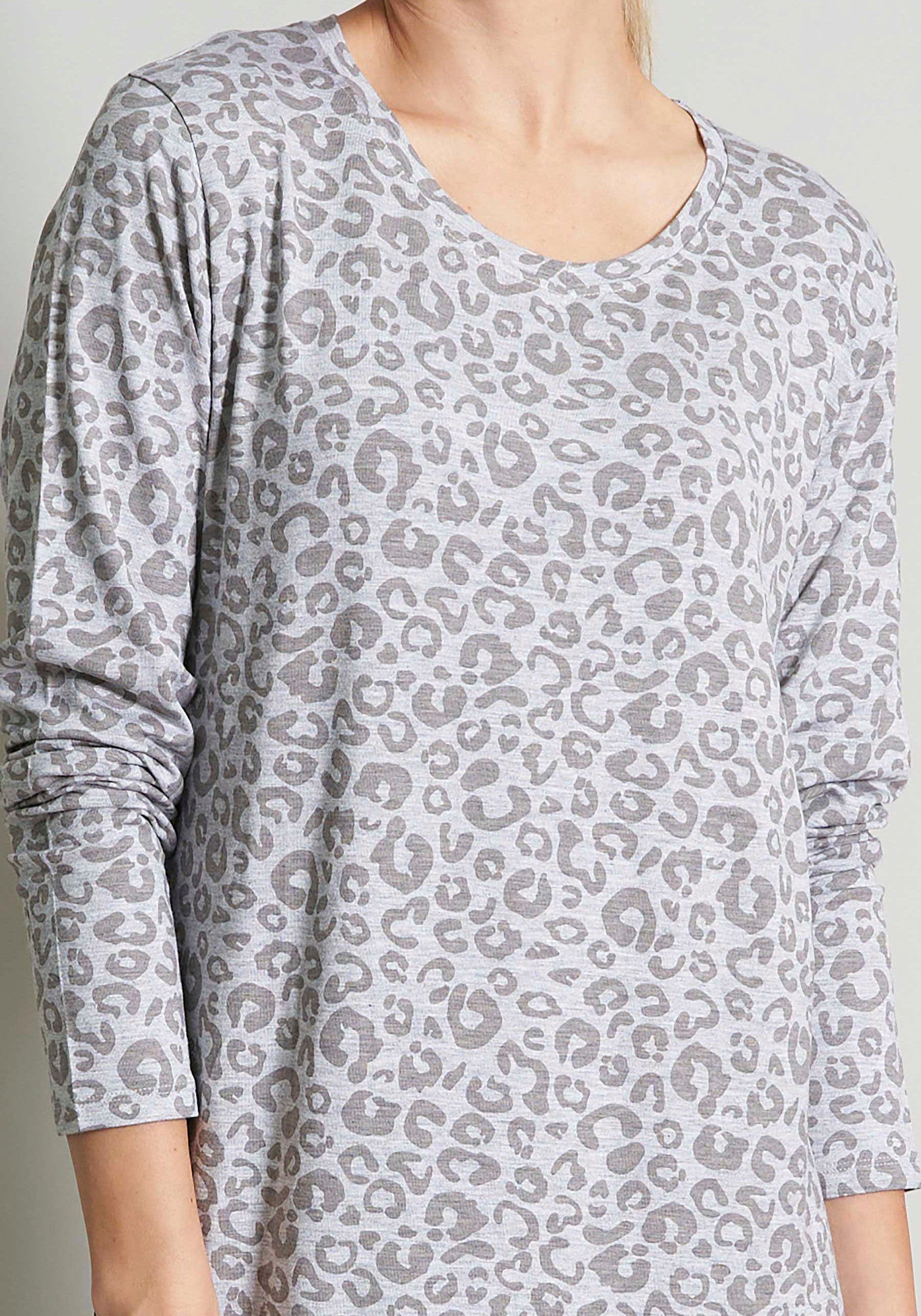 TOM TAILOR Nachthemd Victoria Mit Print, 3/4-Ärmel, Rundhalsausschnitt, feminin, Viskosemix