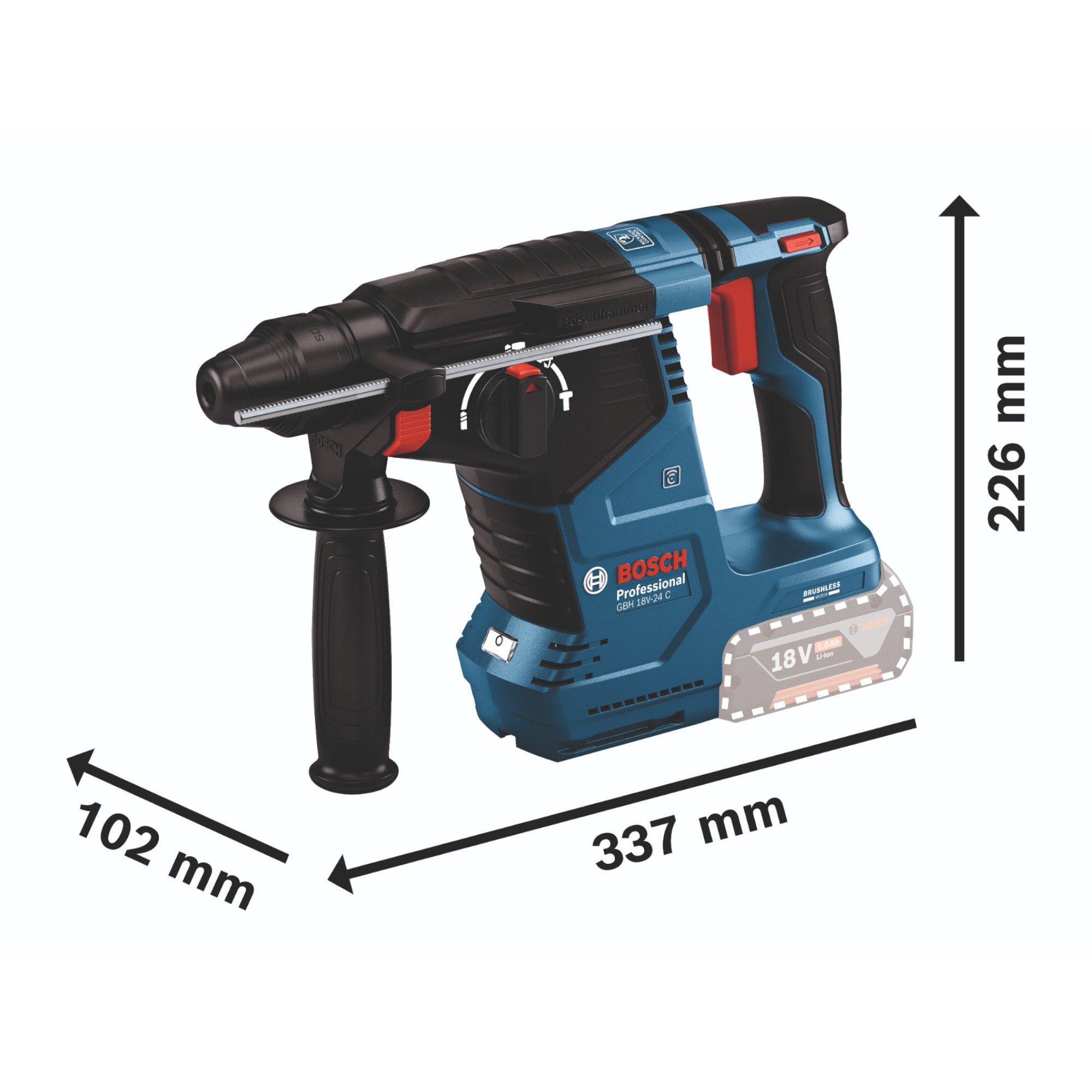 Bosch Professional Schlagbohrmaschine GBH 18V-24 C Professional 18 V + 2x ProCORE Akku 5,5 Ah + Ladegerät