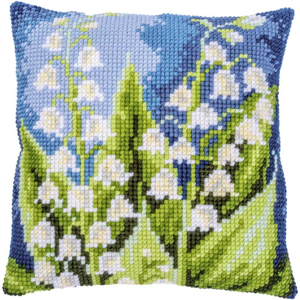 Vervaco Kreativset Vervaco borduurpakket voor kussen "Lelie van de Vallei", 40x40cm, (embroidery kit by Marussia)