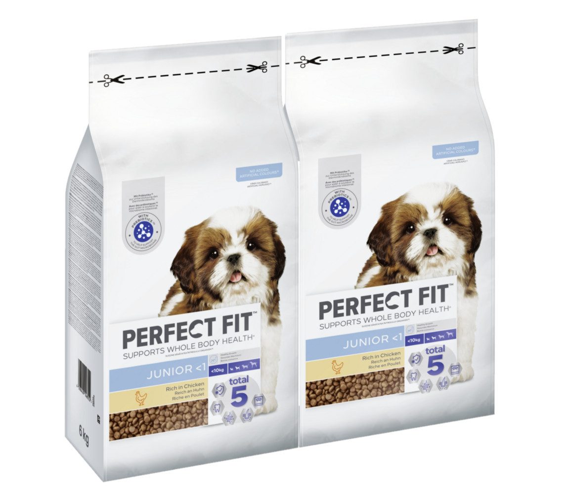 Perfect Fit PERFECT FIT™ Hundefutter Trockenfutter Junior <10kg Huhn 2 x 6kg, Trockenfutter für: Hunde