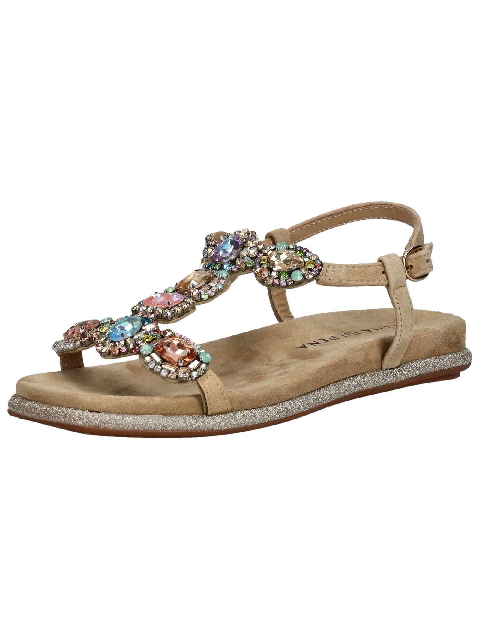 Alma en Pena Sandalen Veloursleder/Textil Riemchensandalette günstig online kaufen