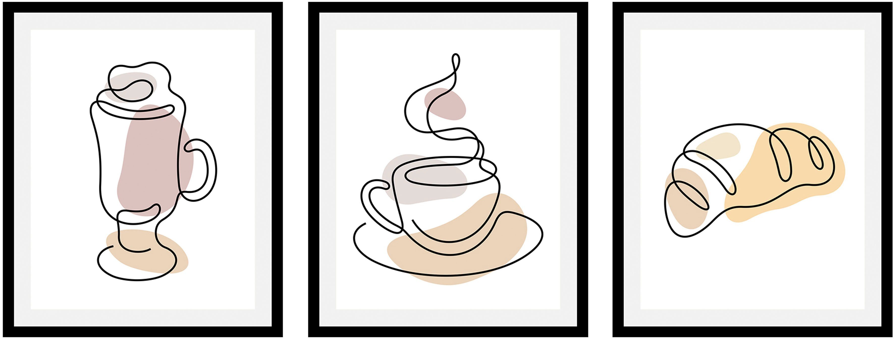 queence Bild Set Hatty, Bar & Lounges, Blumen, Essen, Kaffee, Kaffee Bilder, Kunst (1 St), gerahmt