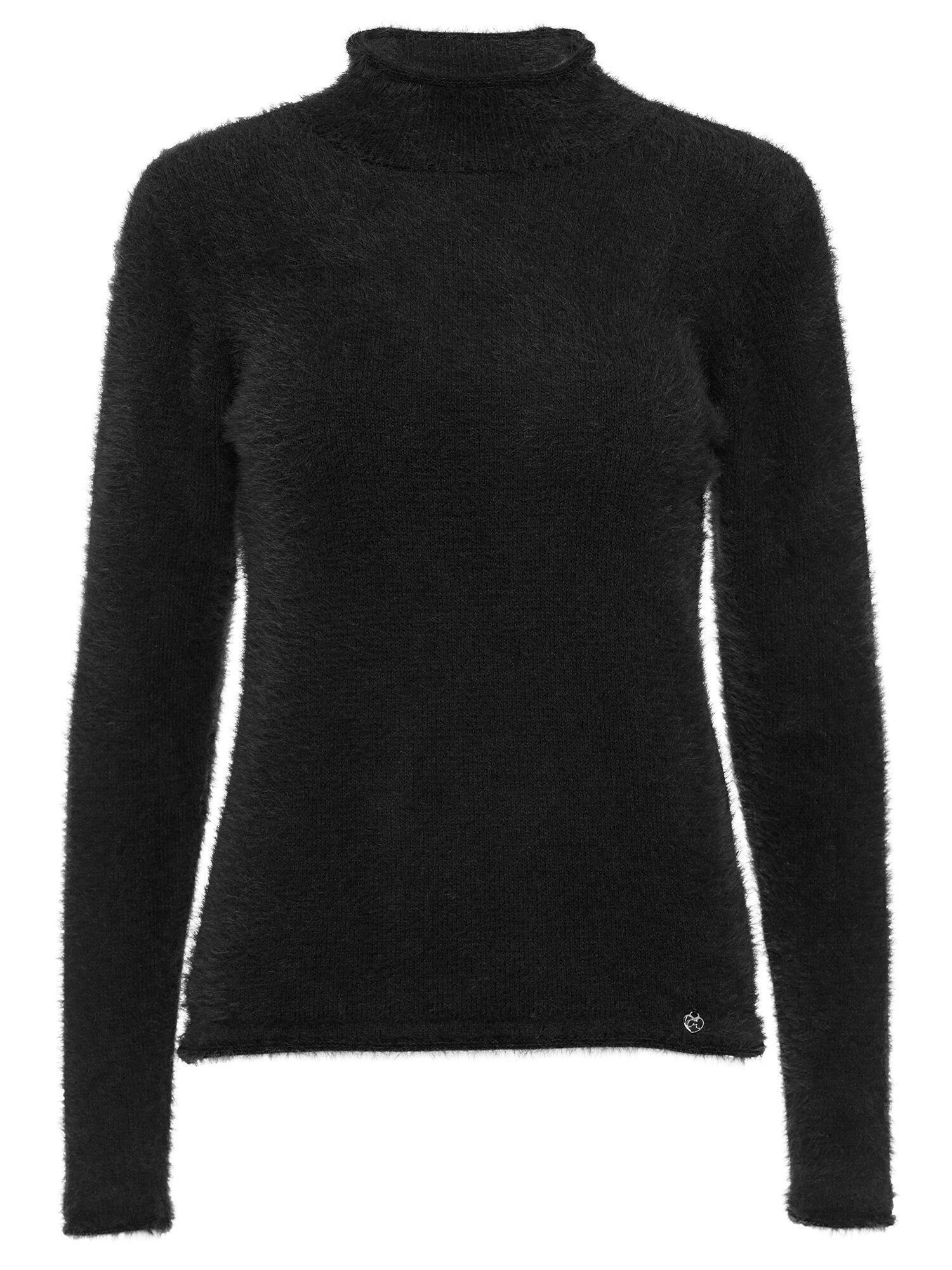 Christian Materne Rundhalspullover Flauschgarn figurbetont mit kleinem Stehkragen