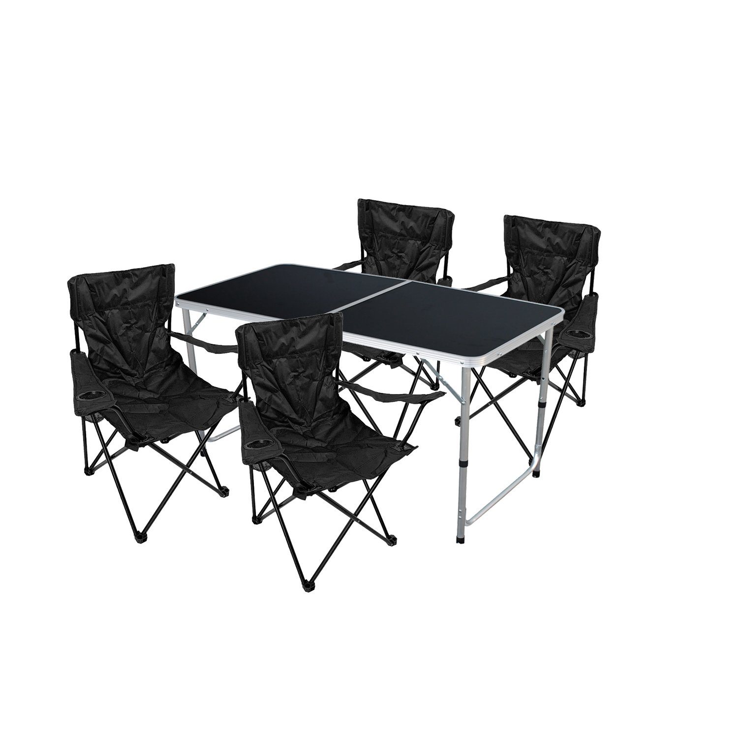 Mojawo Essgruppe 5-teiliges Campingmöbel Set Tisch + 4 Campingstühle + Tasche Outdoor