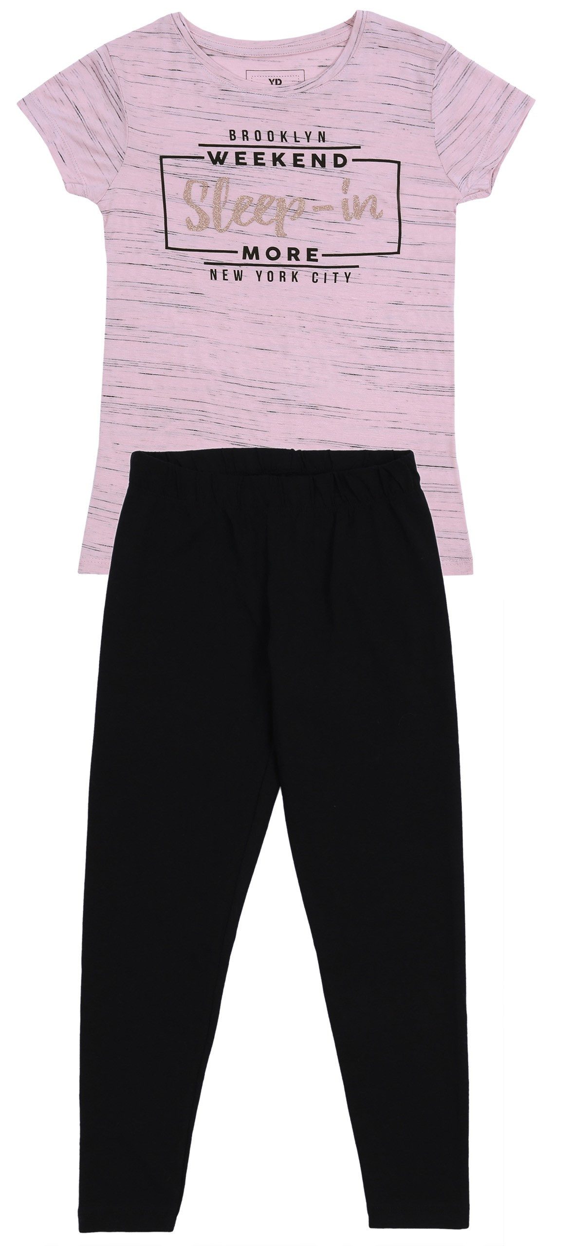 Sarcia.eu Pyjama Pink-schwarzes Pyjama/Schlafanzug 8-9 Jahre