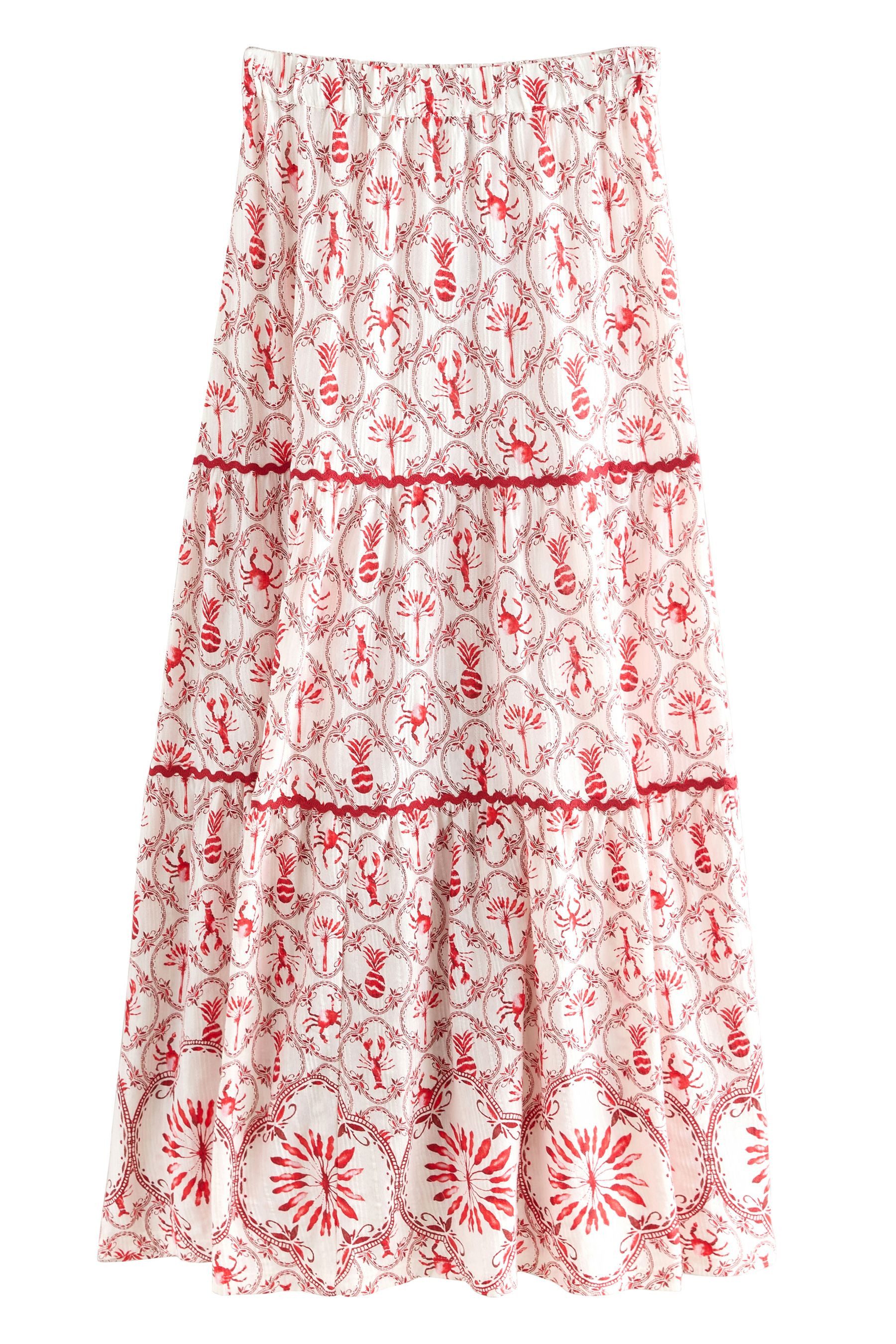 Next Maxirock Gestufter Maxirock aus 100 % Baumwolle (1-tlg)