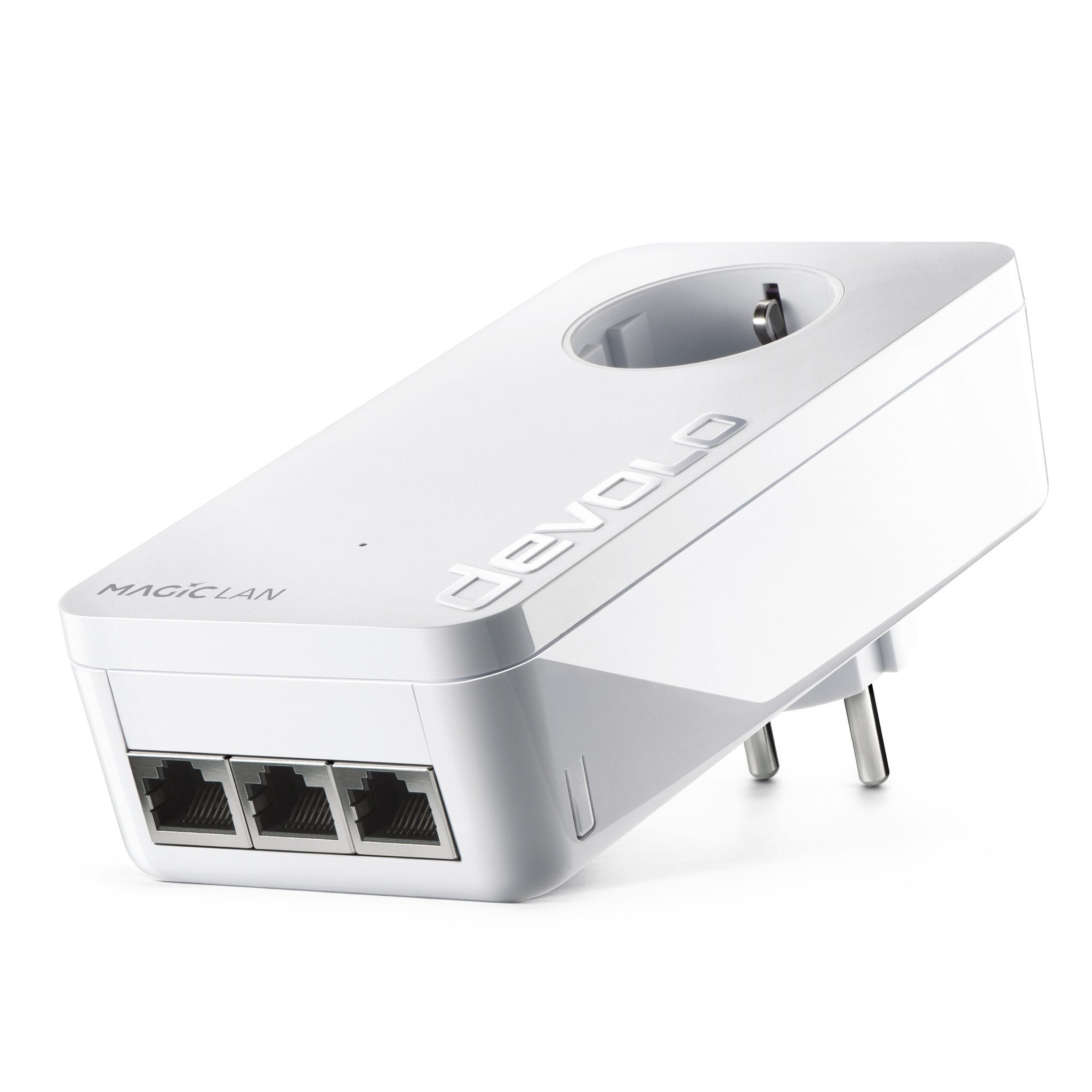 DEVOLO Magic 2 LAN triple Reichweitenverstärker, Powerline 3x Gigabit LAN Port 1x Erweiterungsadapter