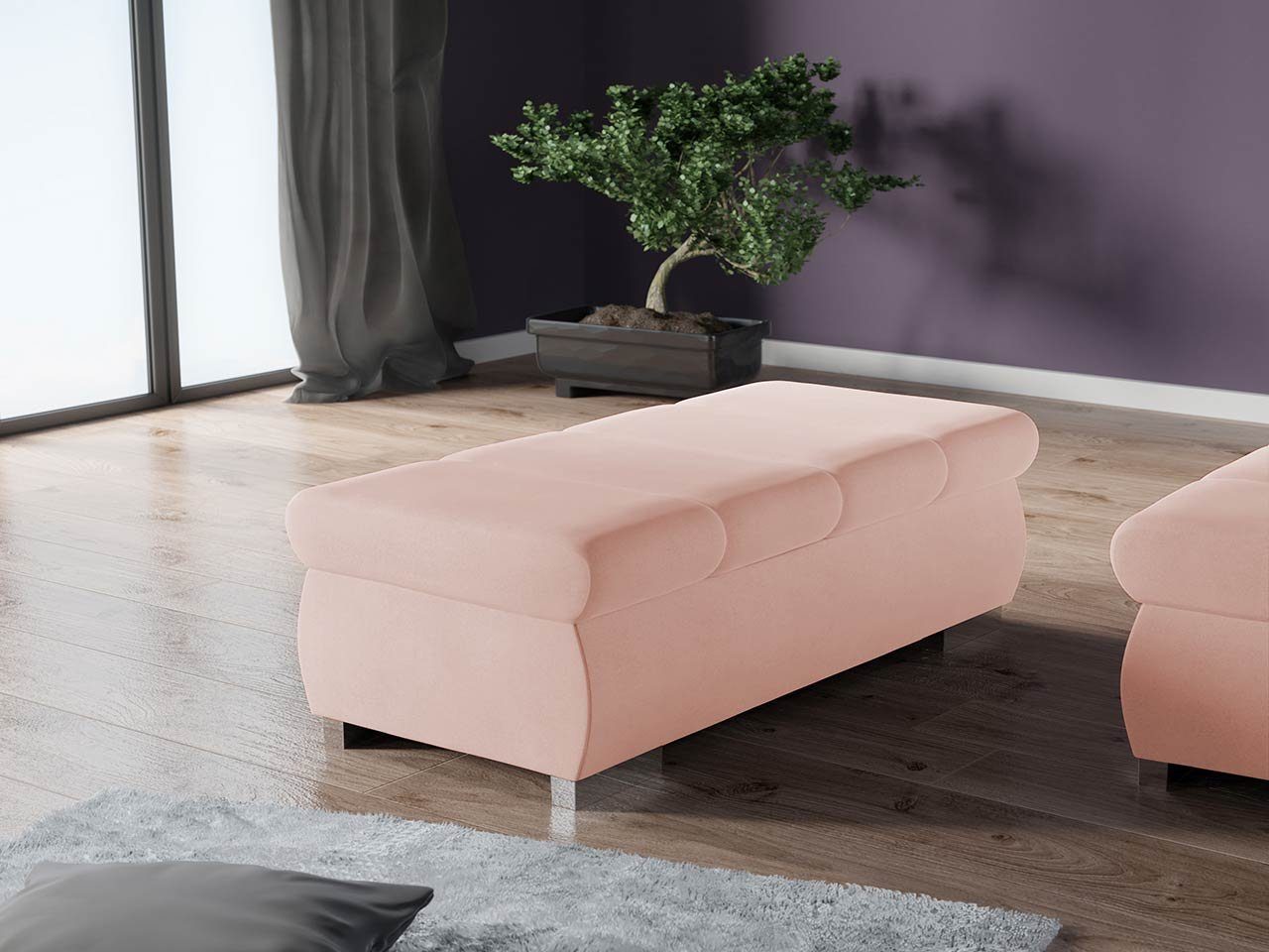 MIRJAN24 Polsterhocker Bangkok Groß, Holzkonstruktion, 120x60x39 günstig online kaufen
