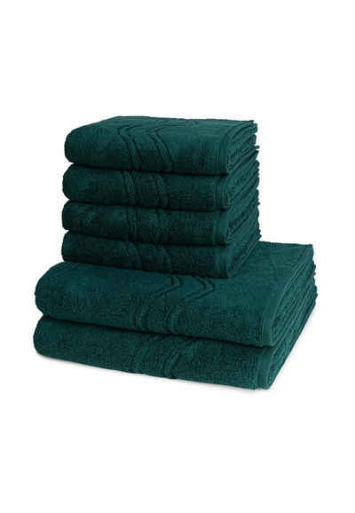 ROSS Handtuch Set Cashmere feeling, Walkfrottee, (Spar-Set, 6-tlg), 4 X Handtuch 2 X Duschtuch - im Set - Baumwolle -