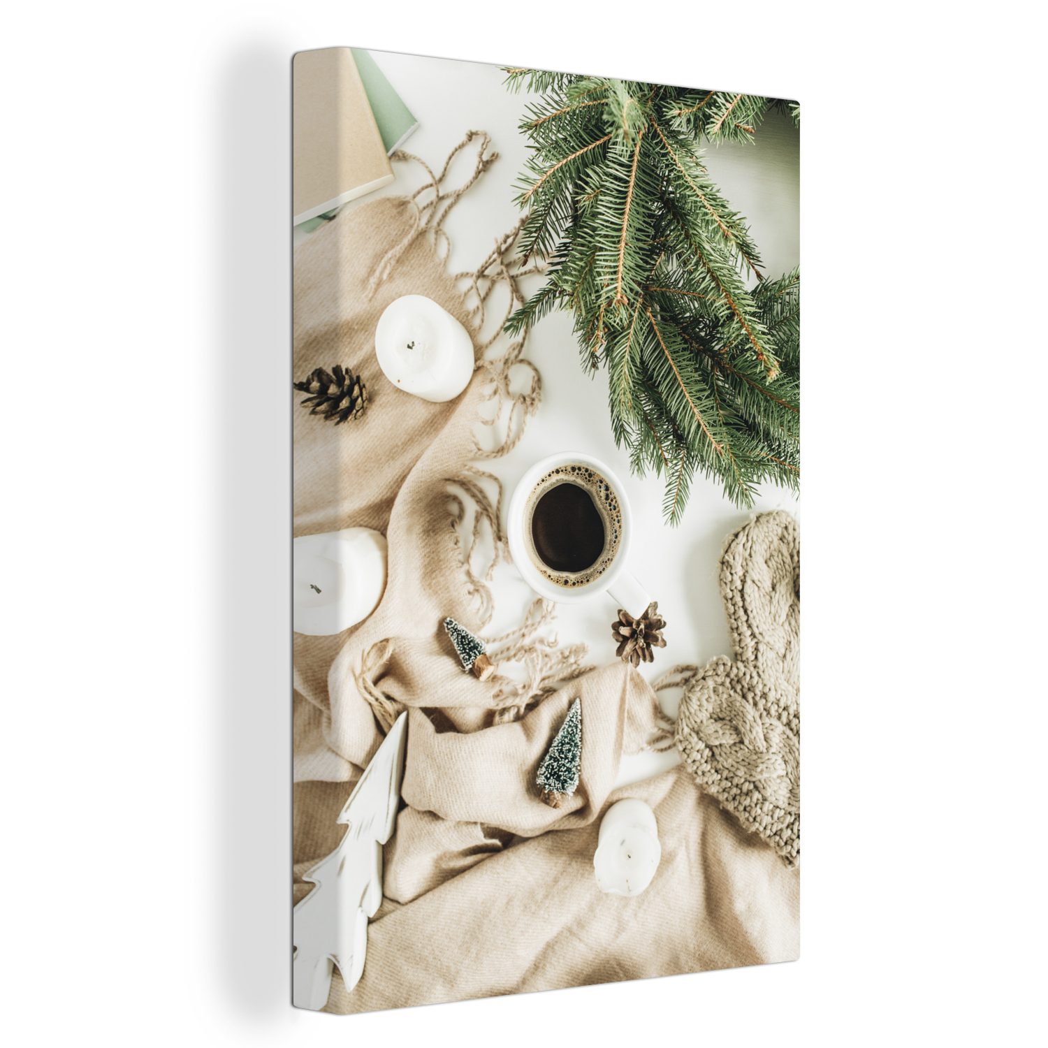 OneMillionCanvasses® Leinwandbild Winter - Kaffee - günstig online kaufen