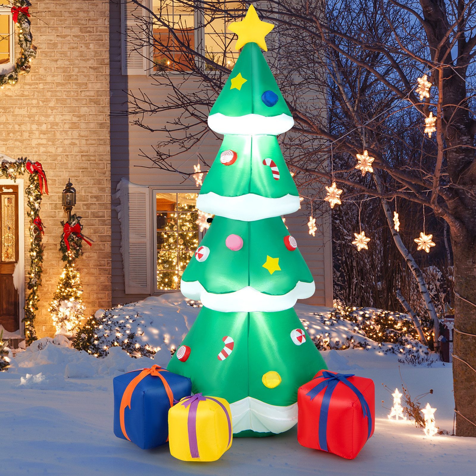 COSTWAY Weihnachtsfigur, 180cm hoch, mit LED-Leuchten günstig online kaufen