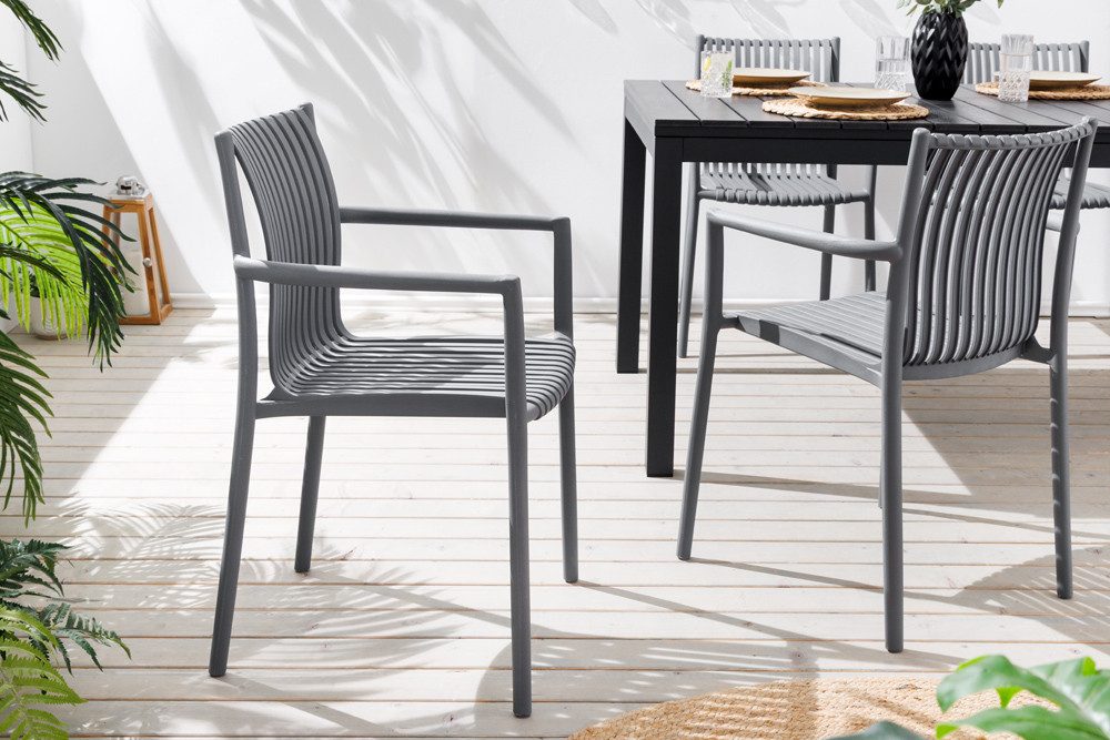 riess-ambiente Gartenstuhl STUDIO ITALIA anthrazit · wetterfester Stapelstu günstig online kaufen