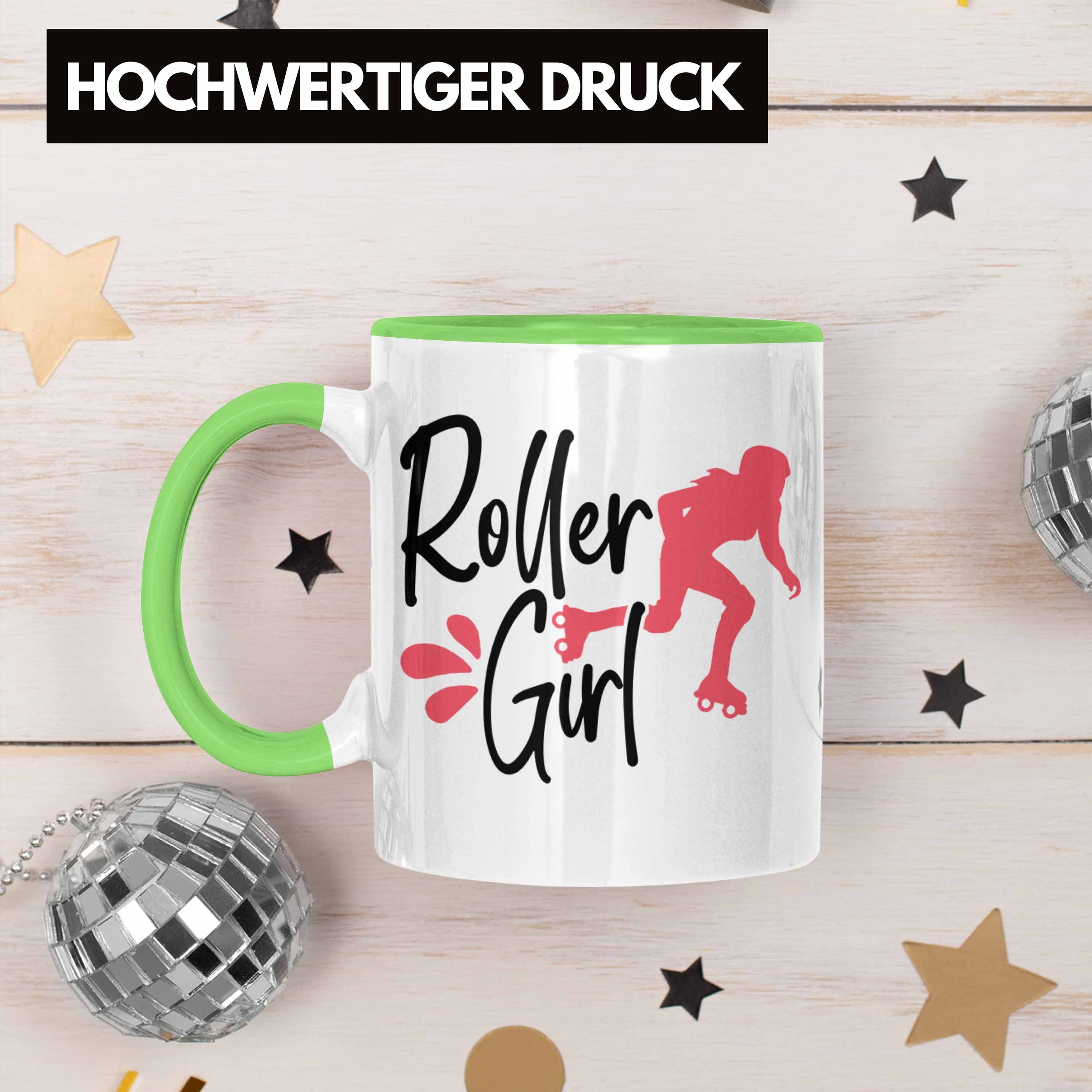 Trendation Tasse Rollschuh Geschenk Girl" Nostal "Roller Girls für Tasse Roller Grün Lustige
