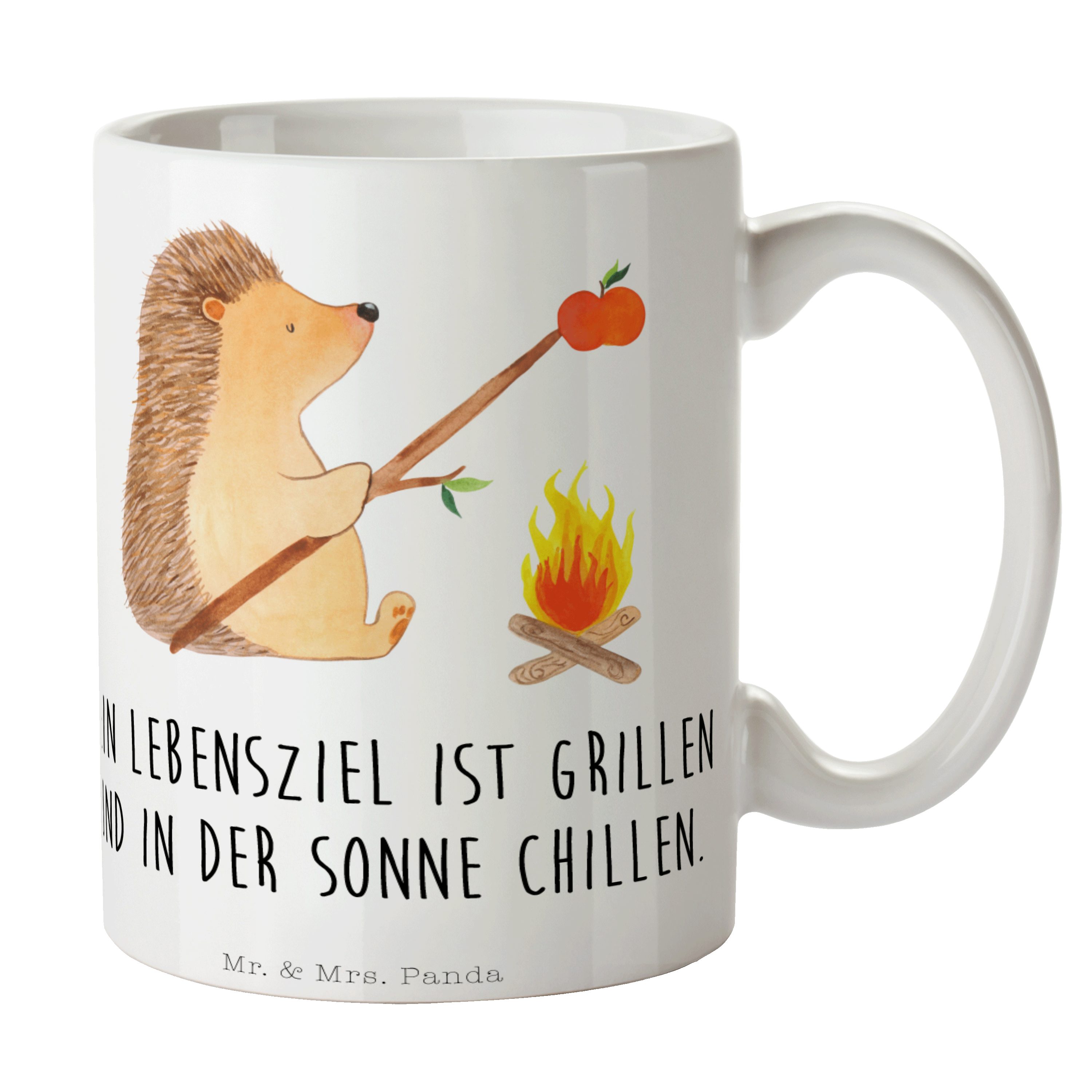 Weiß Mrs. - Igel Sprüche, lustige Panda Grillen, Tiermotive, - Tasse Mr. grillt & Geschenk, Keramik