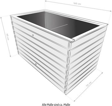 WESTMANN Hochbeet WM17070, 1010 Liter, BxTxH: 160x70x90 cm