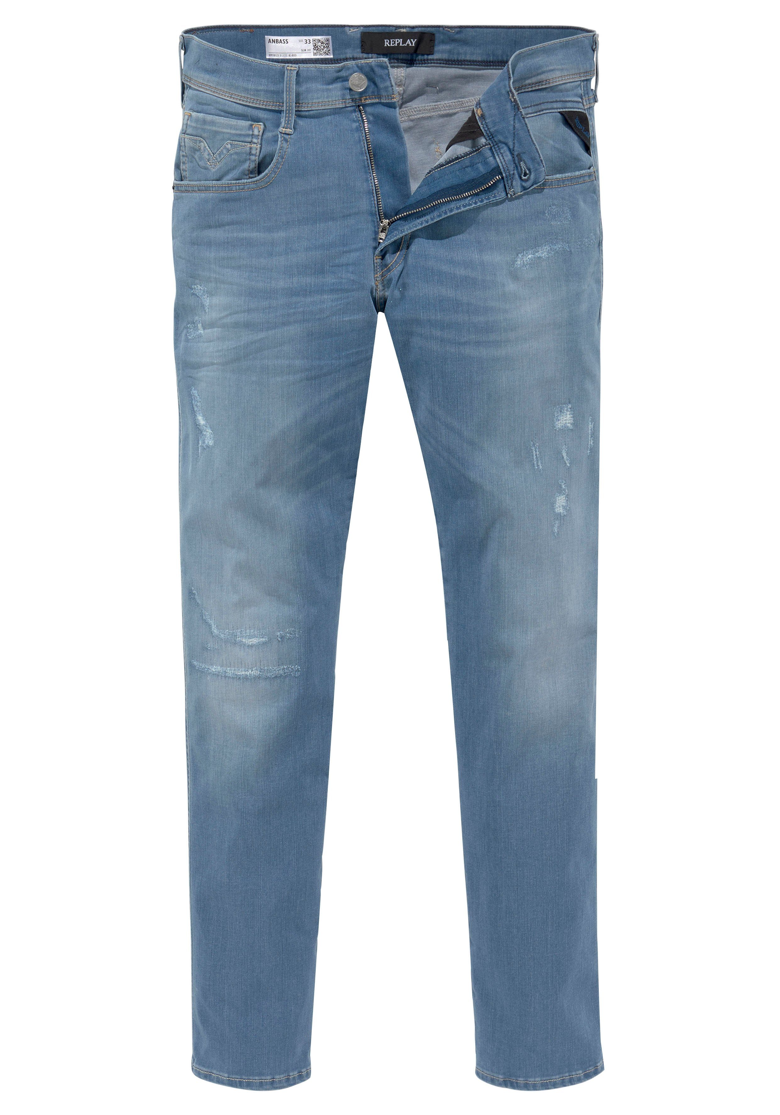 Slim-fit-Jeans light-blue Replay ANBASS